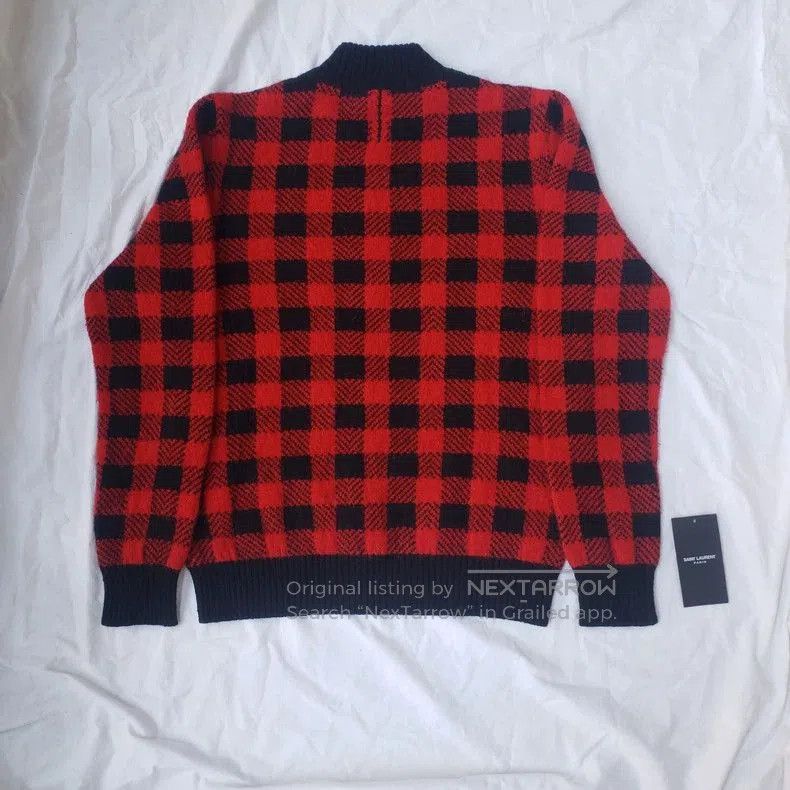 Saint Laurent Paris Saint Laurent 14FW Checked Wool Sweater. Size US S / EU 44-46 / 1 - 6 Thumbnail