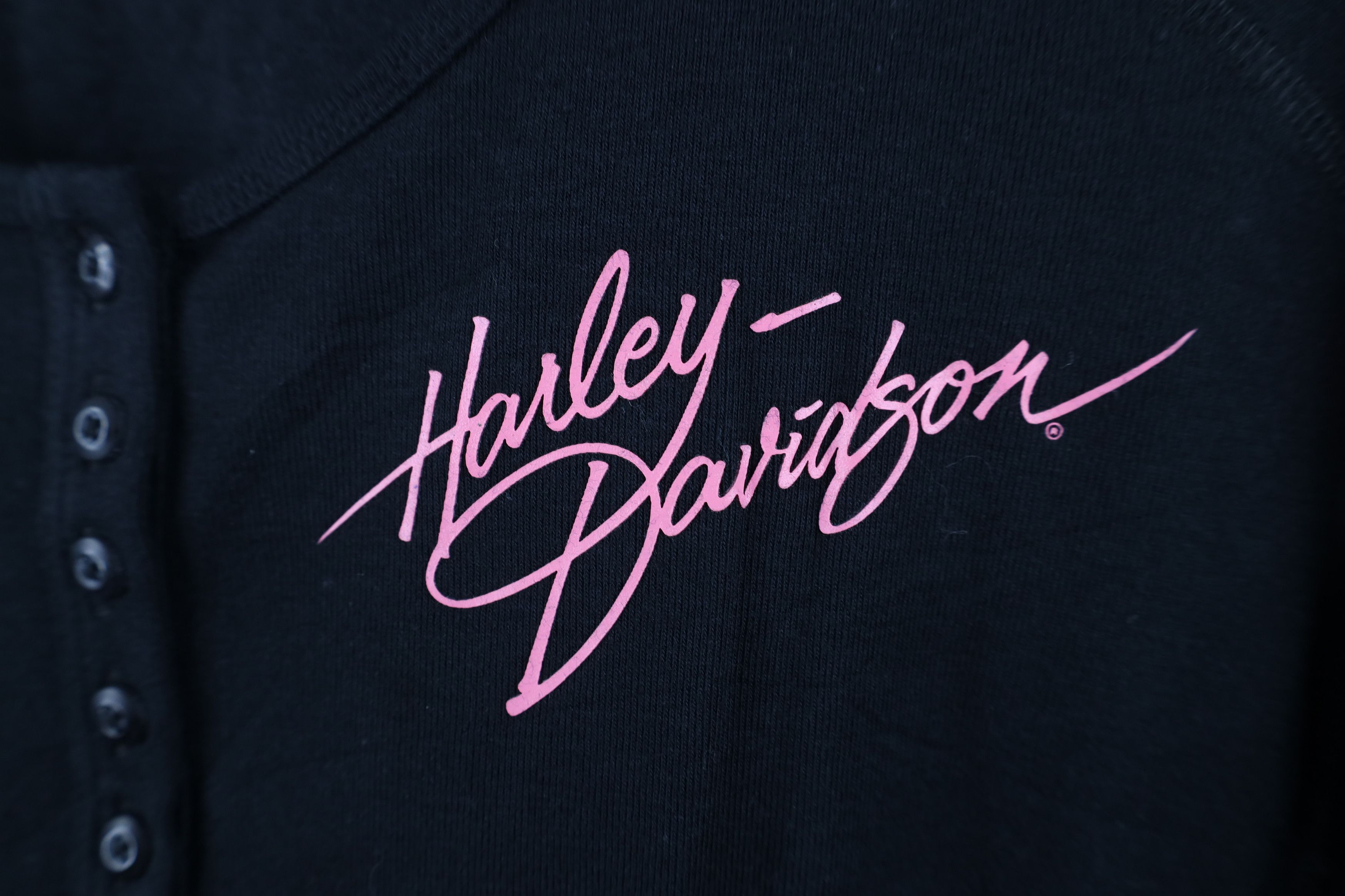 Harley Davidson Vintage Y2K Harley Davidson Ribbed Knit Henley T-Shirt Size XL / US 12-14 / IT 48-50 - 4 Thumbnail