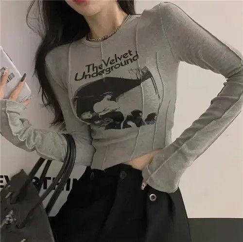 Japanese Brand × Vintage Graphic Print Cropped Tops 90s Vintage Women Size ONE SIZE - 4 Thumbnail