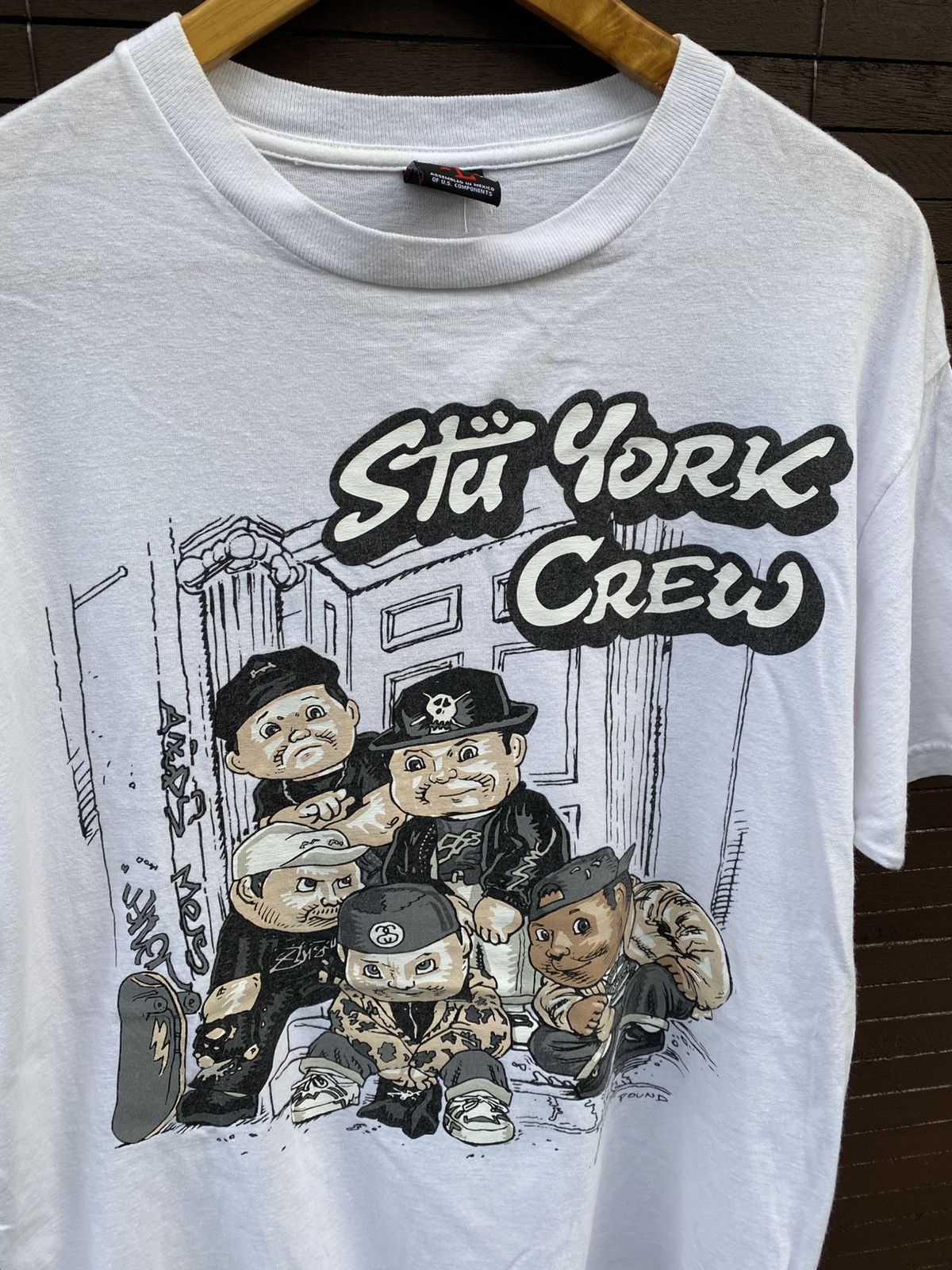 Stussy × Vintage Vintage Stussy x Pound Stu York Crew Photo tee Size US L / EU 52-54 / 3 - 2 Thumbnail