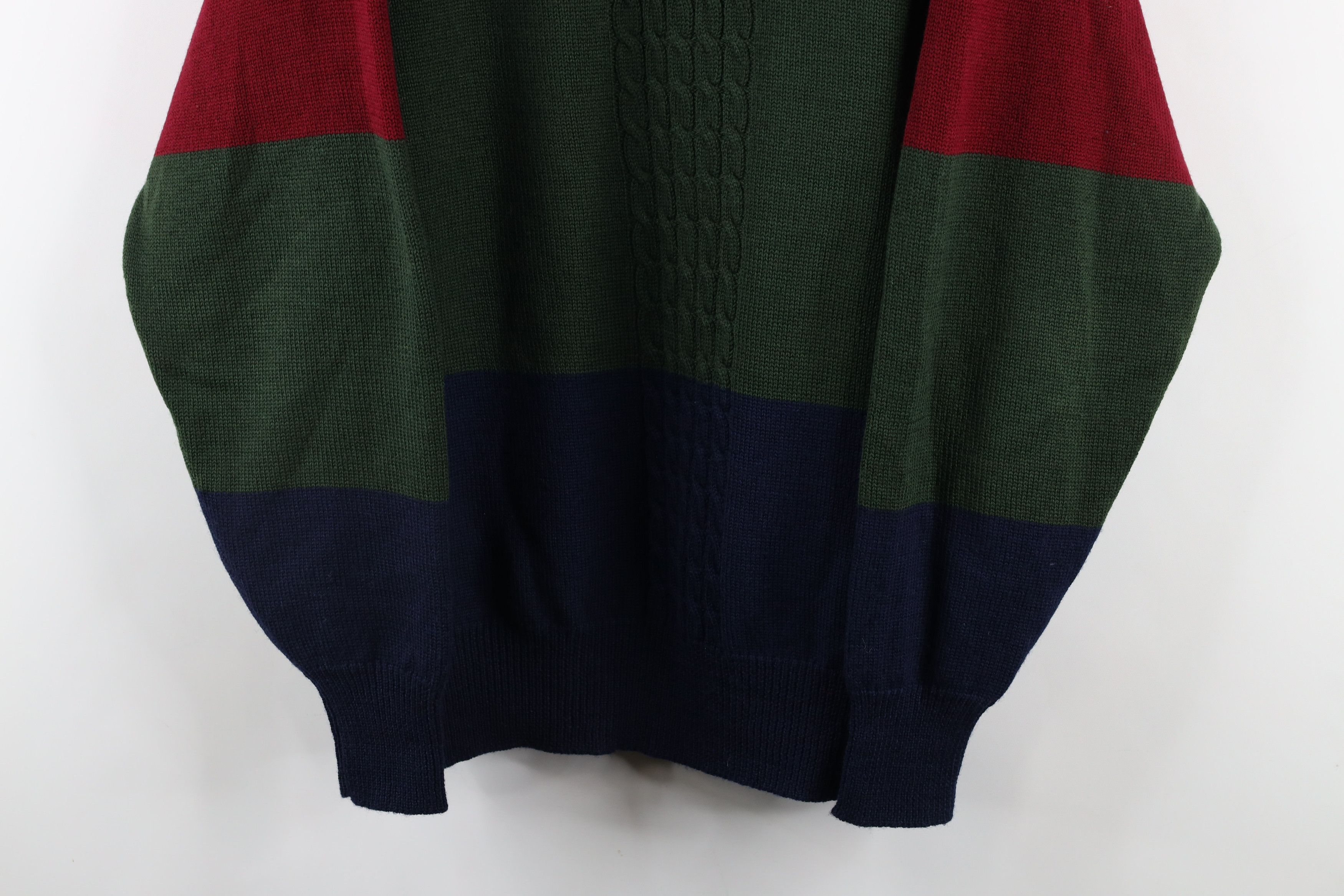 Vintage Vintage 90s Streetwear Wool Cable Knit Crewneck Sweater Size US M / EU 48-50 / 2 - 3 Thumbnail