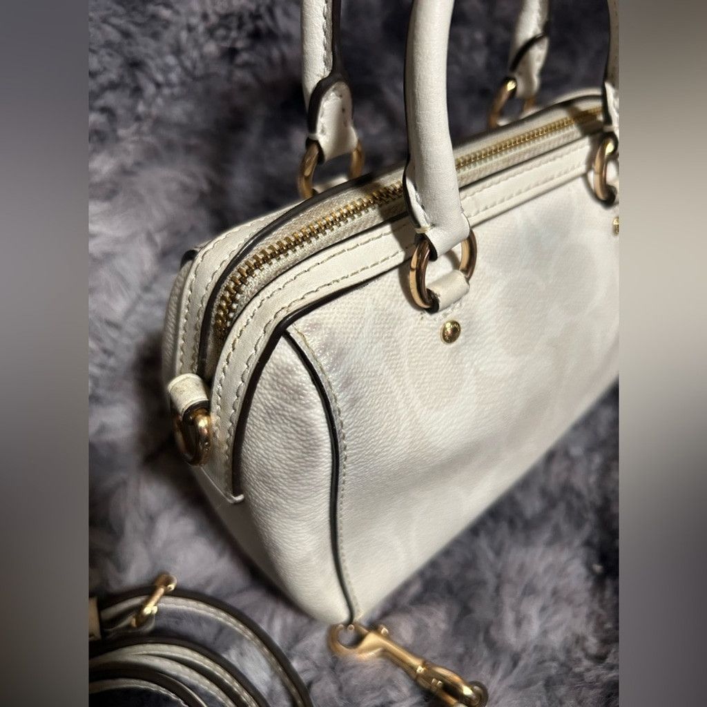 Coach Coach white mini Rowan bag w crossbody strap #satchel Size ONE SIZE - 4 Thumbnail