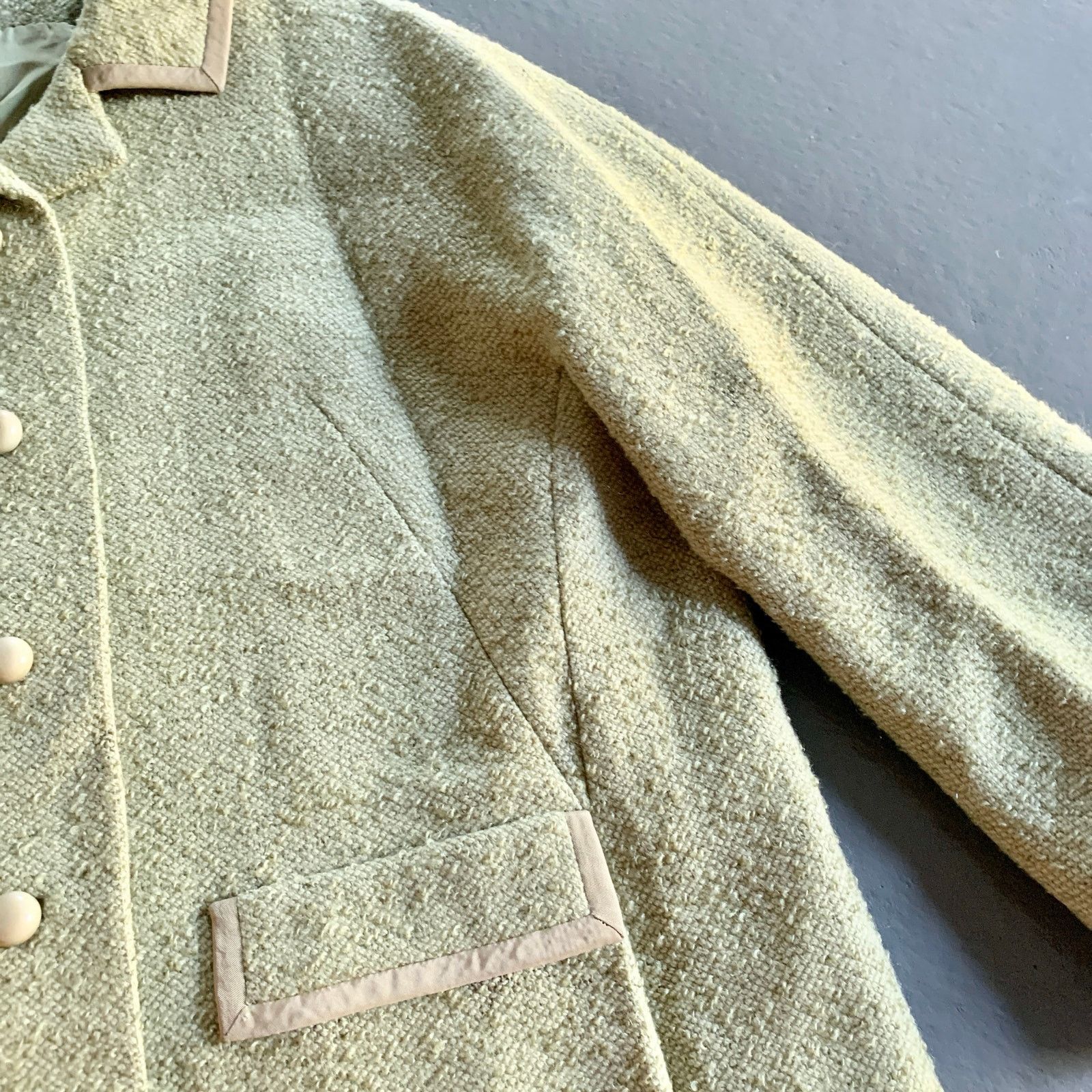 Vintage Vtg 1960s Sycamore Wool Coat Soft Green Mid Century Modern Size S / US 4 / IT 40 - 6 Thumbnail
