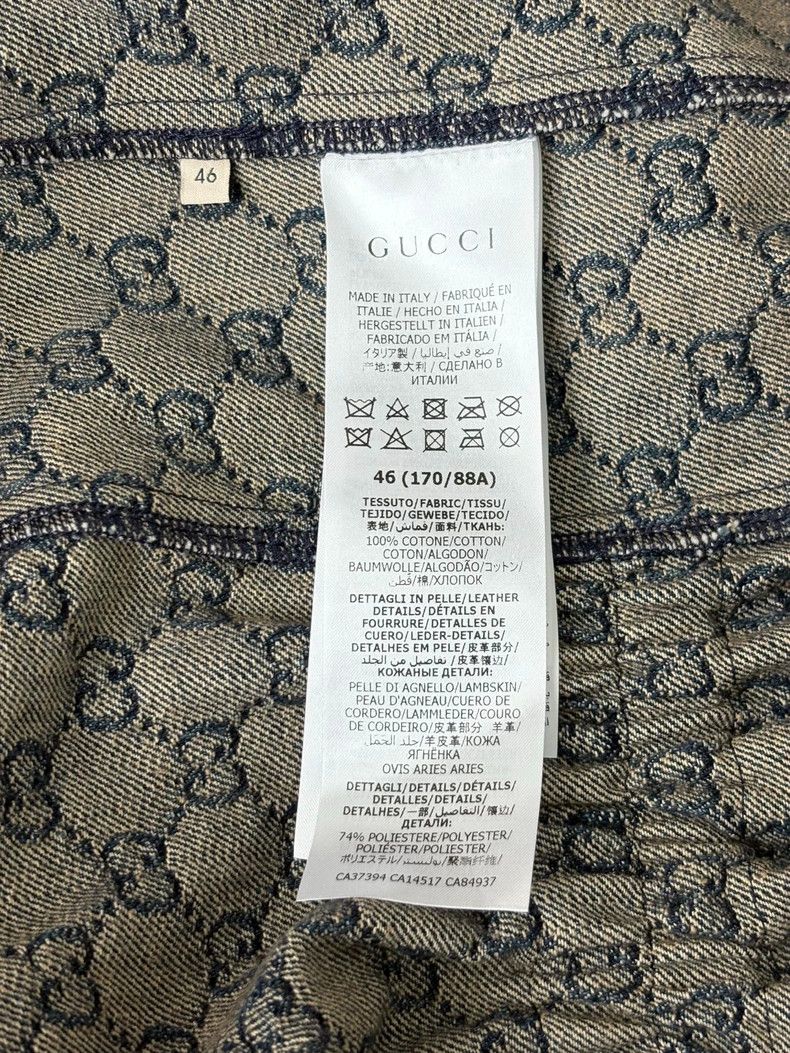 Gucci Gucci Old-fashioned full-print denim patchwork leather col Size L / US 10 / IT 46 - 7 Thumbnail