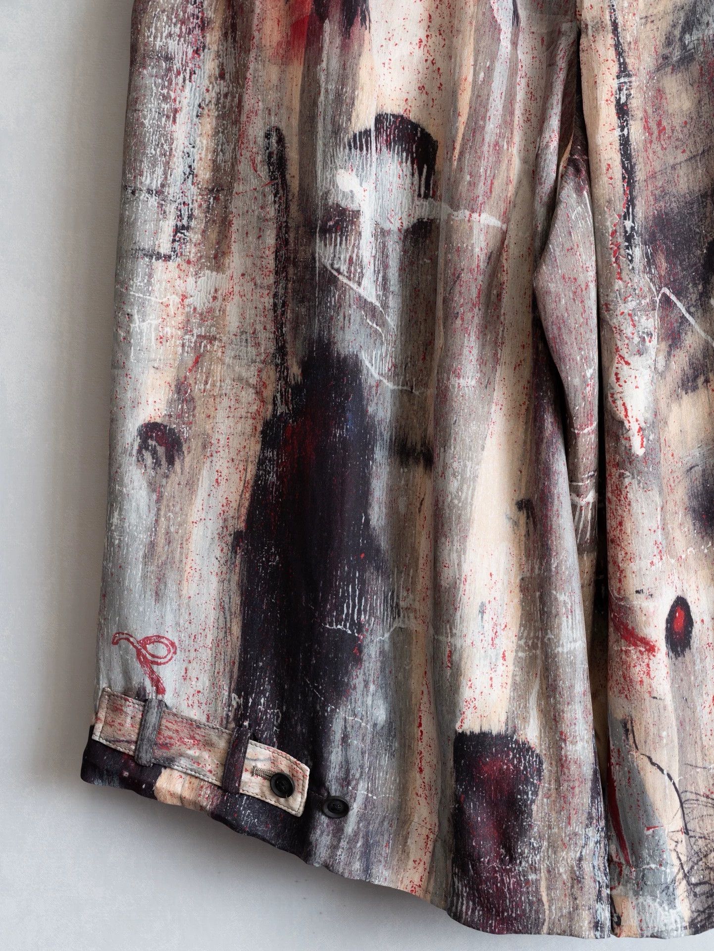 Yohji Yamamoto Yohji Yamamoto 21AW Silk Paint-Splatter Short Hakama Pants Size US 34 / EU 50 - 5 Thumbnail