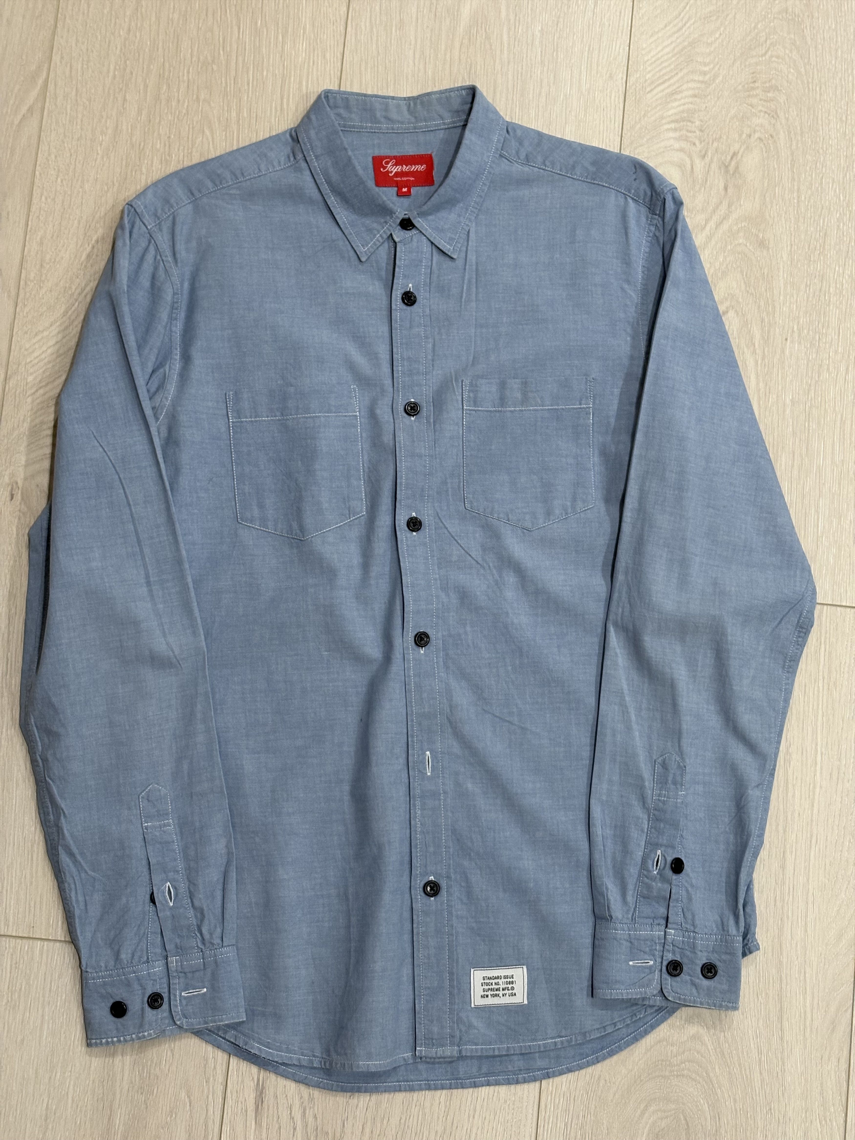 Supreme Two Pocket Chambray Shirt FW 2011 Size US M / EU 48-50 / 2 - 1 Thumbnail