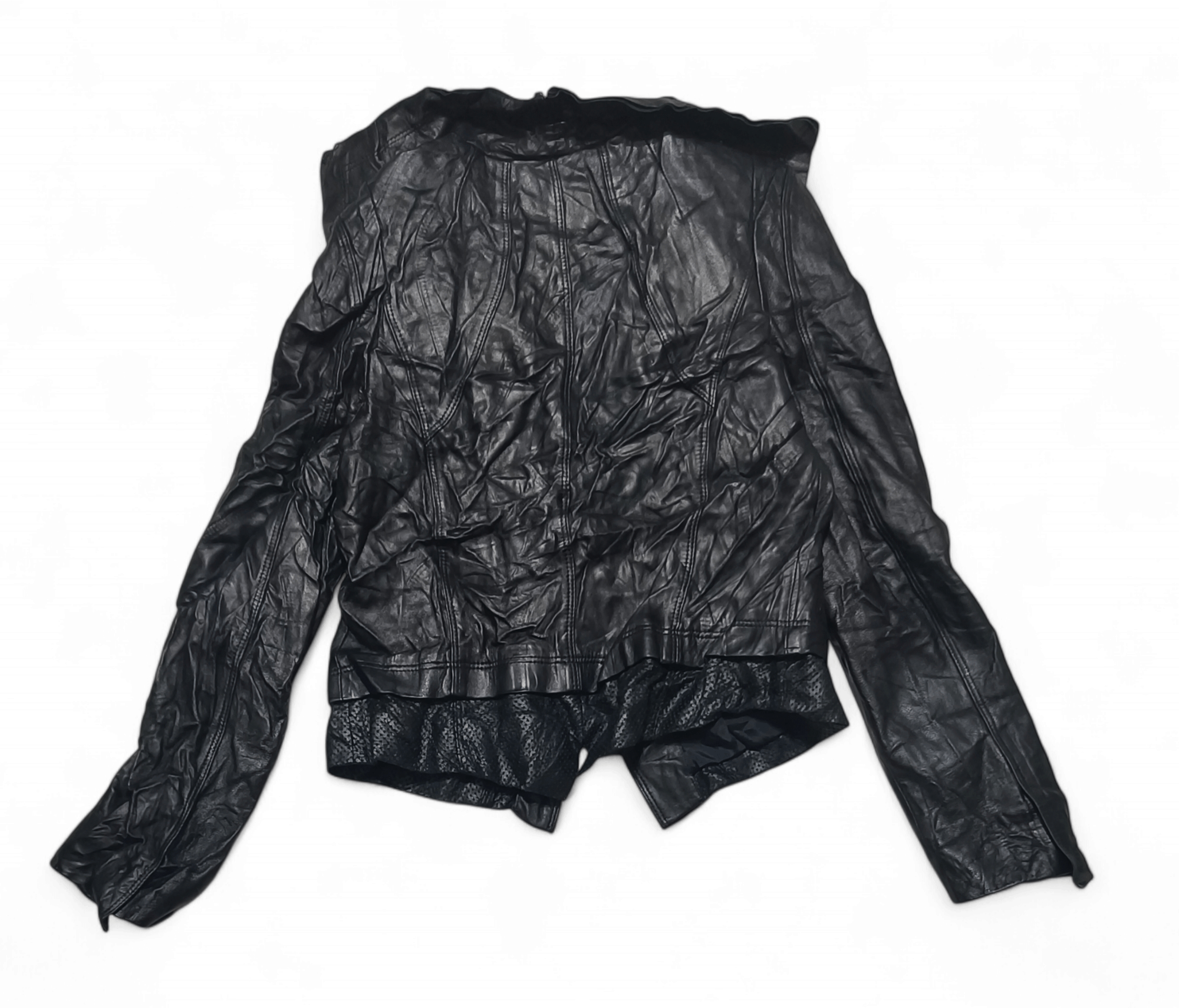 Vintage Vintage Y2K DOHO Women's Sheepskin Crumpled Leather Jacket Size S / US 4 / IT 40 - 4 Thumbnail