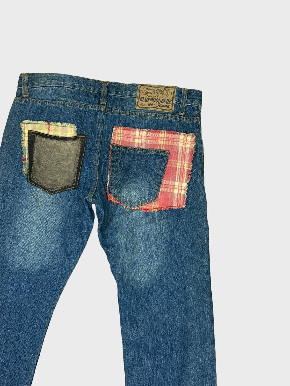 Designer × Japanese Brand BLUE MOON BLUE Patchwork 6 Pocket Distressed Denim Pants Size US 31 - 11 Thumbnail