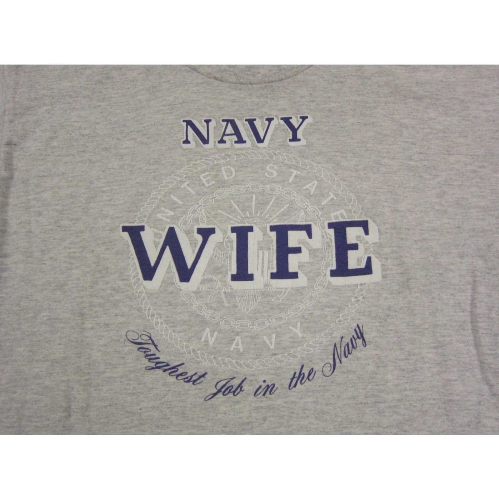 Vintage Vintage Navy Wife Shirt Womens L Gray Cotton Military Graphic Made in USA Size L / US 10 / IT 46 - 2 Thumbnail