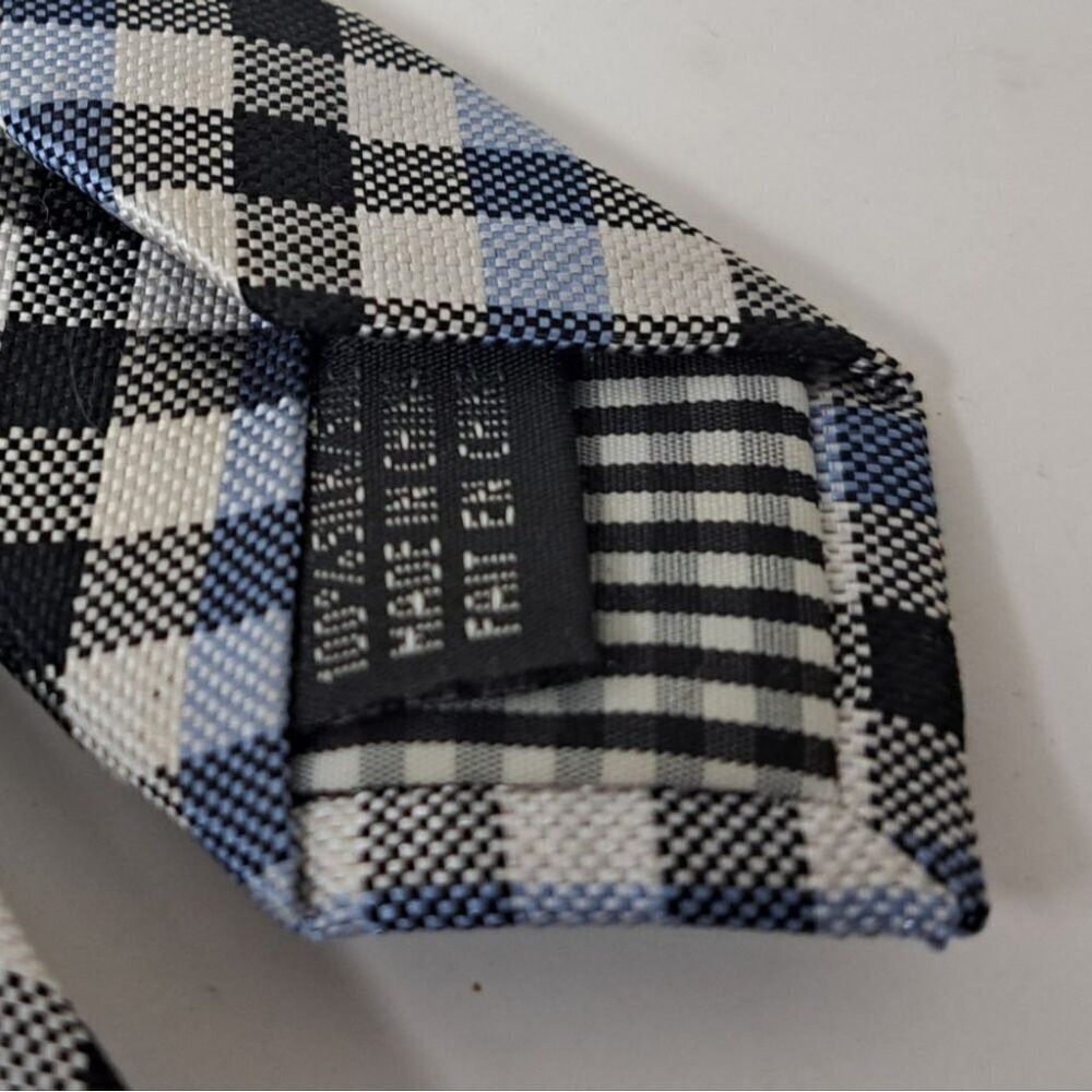 Ben Sherman Ben Sherman Men's Slim Tie Neck Tie 100% Silk Black Blue Wh Size ONE SIZE - 5 Thumbnail