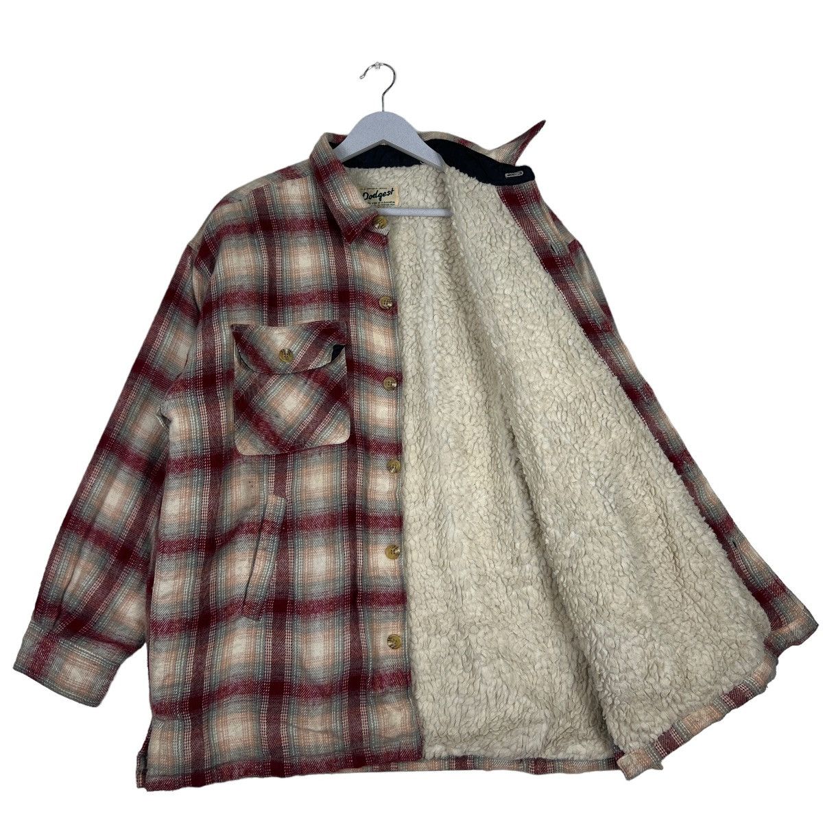 Japanese Brand 🔥 VINTAGE DODGEST PLAID CHECK FLANNEL SHEARLING CPO JACKET Size US L / EU 52-54 / 3 - 9 Thumbnail
