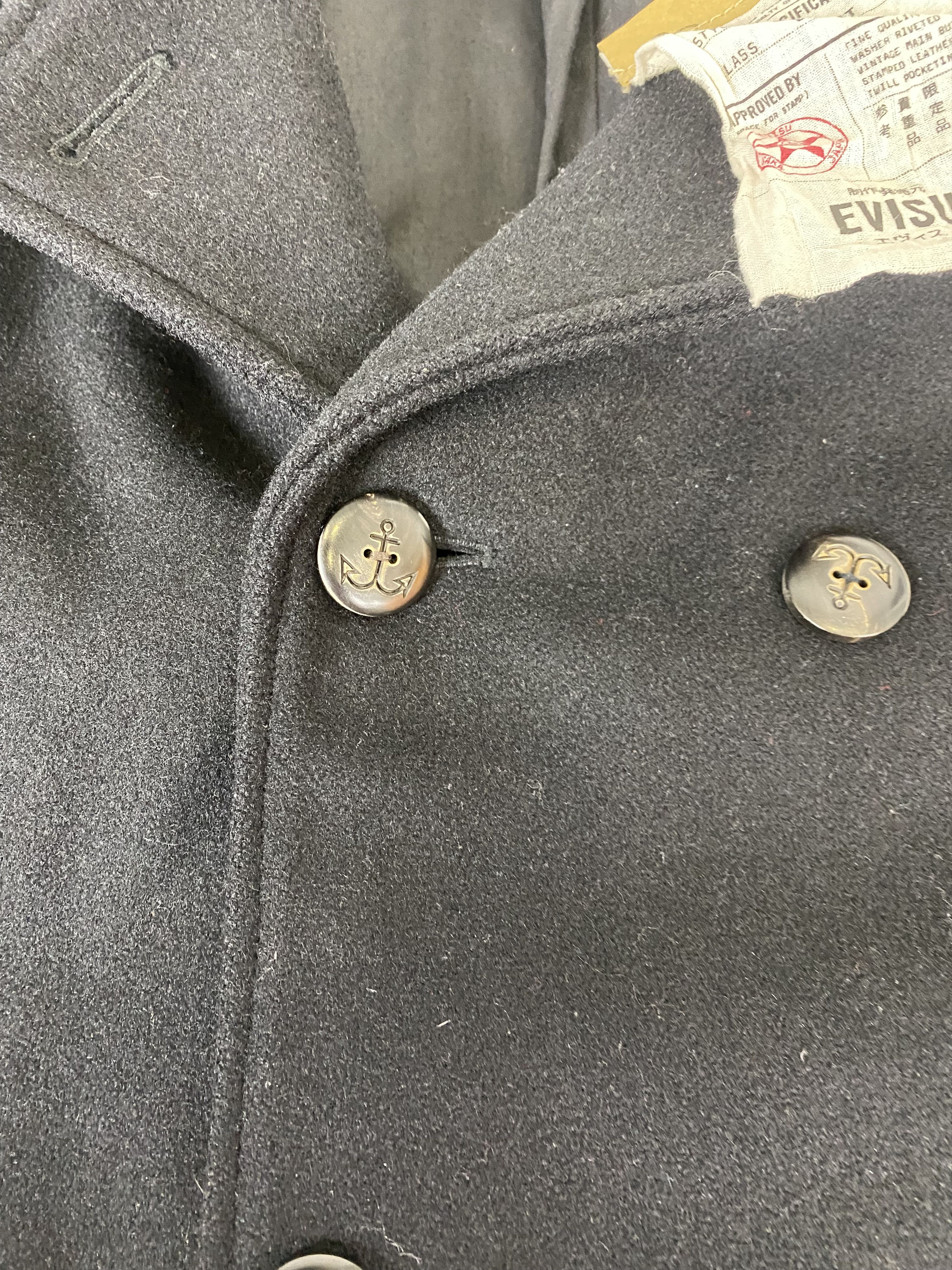 Evisu Evisu Vintage Wool Pea Coat Size US XL / EU 56 / 4 - 10 Thumbnail