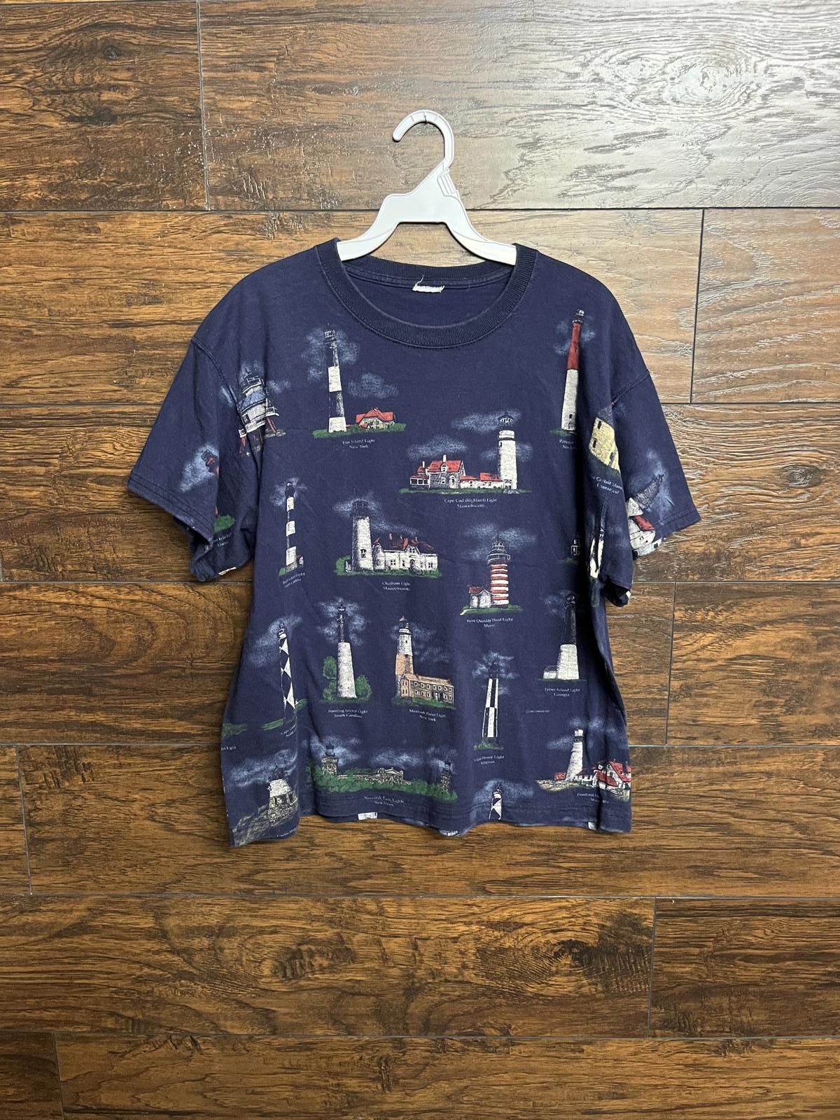 Designer East Coast Lighthouses AOP T-shirt - Famouse Lighthouse Tee Size US L / EU 52-54 / 3 - 1 Thumbnail