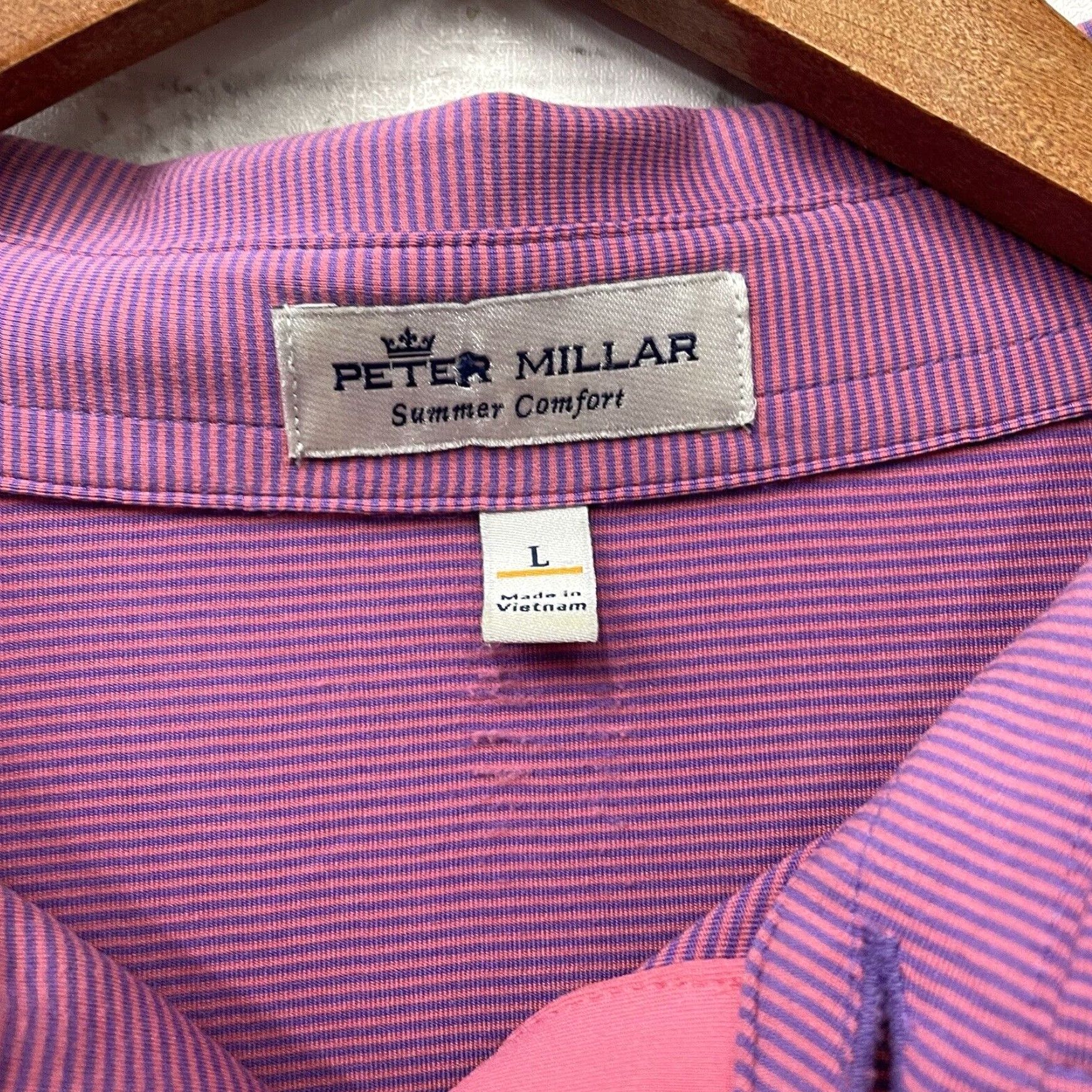 Peter Millar Peter Millar Mens Striped Polo Shirt Pink Summer Comfort Rock Theme Large Size US L / EU 52-54 / 3 - 4 Thumbnail