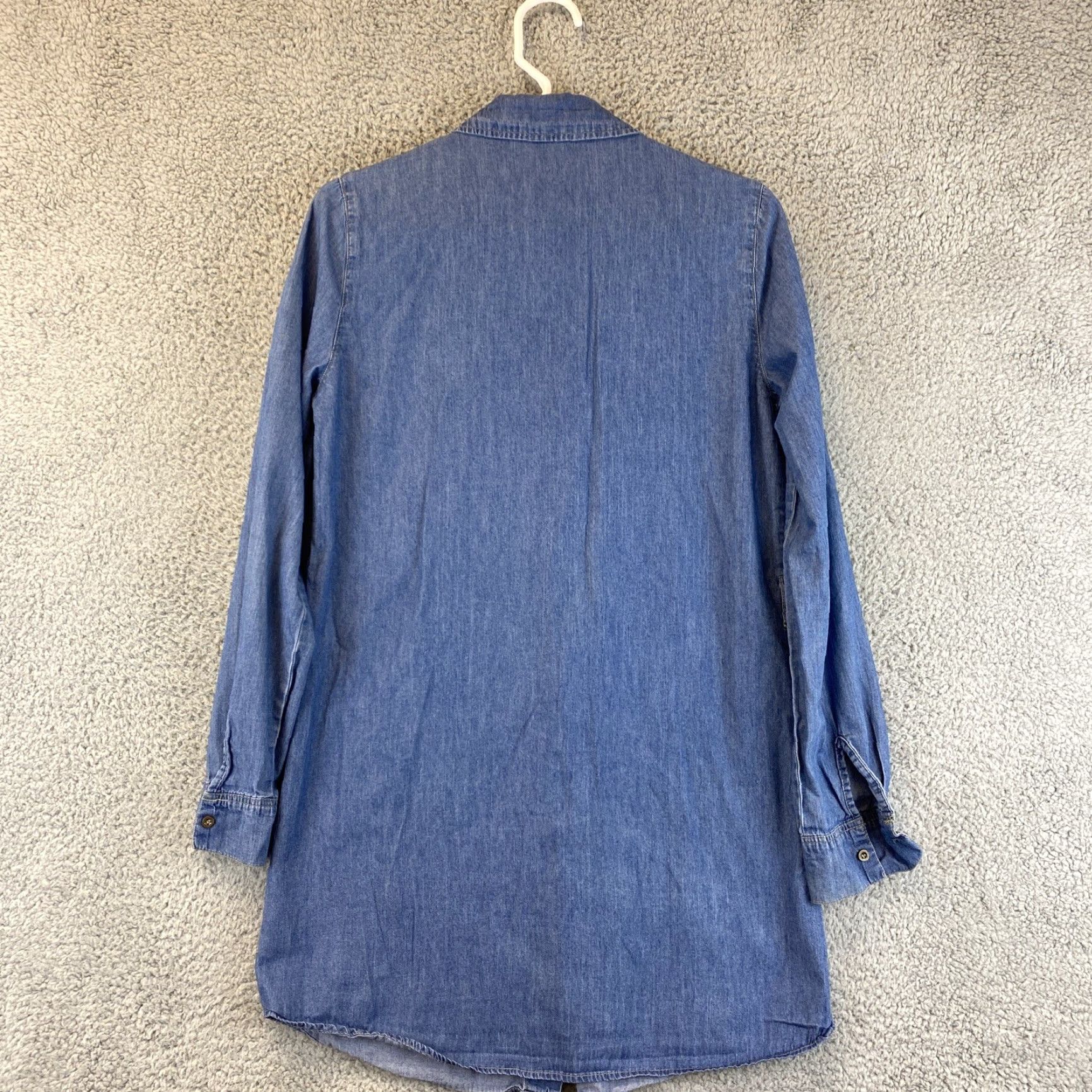 Denime Timing Denim Button-Up Shirt Dress Women’s Size S Blue Casual Long Sleeve Oversized Preppy Size S / US 4 / IT 40 - 7 Thumbnail