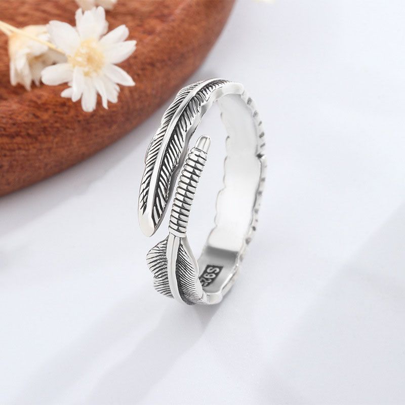 Jewelry Creative Feather Ring Size ONE SIZE - 3 Thumbnail
