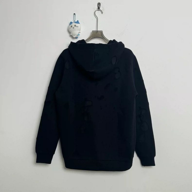 Givenchy Givenchy Black oversized hole hooded sweatshirt 2505-Nextar Size US M / EU 48-50 / 2 - 2 Thumbnail