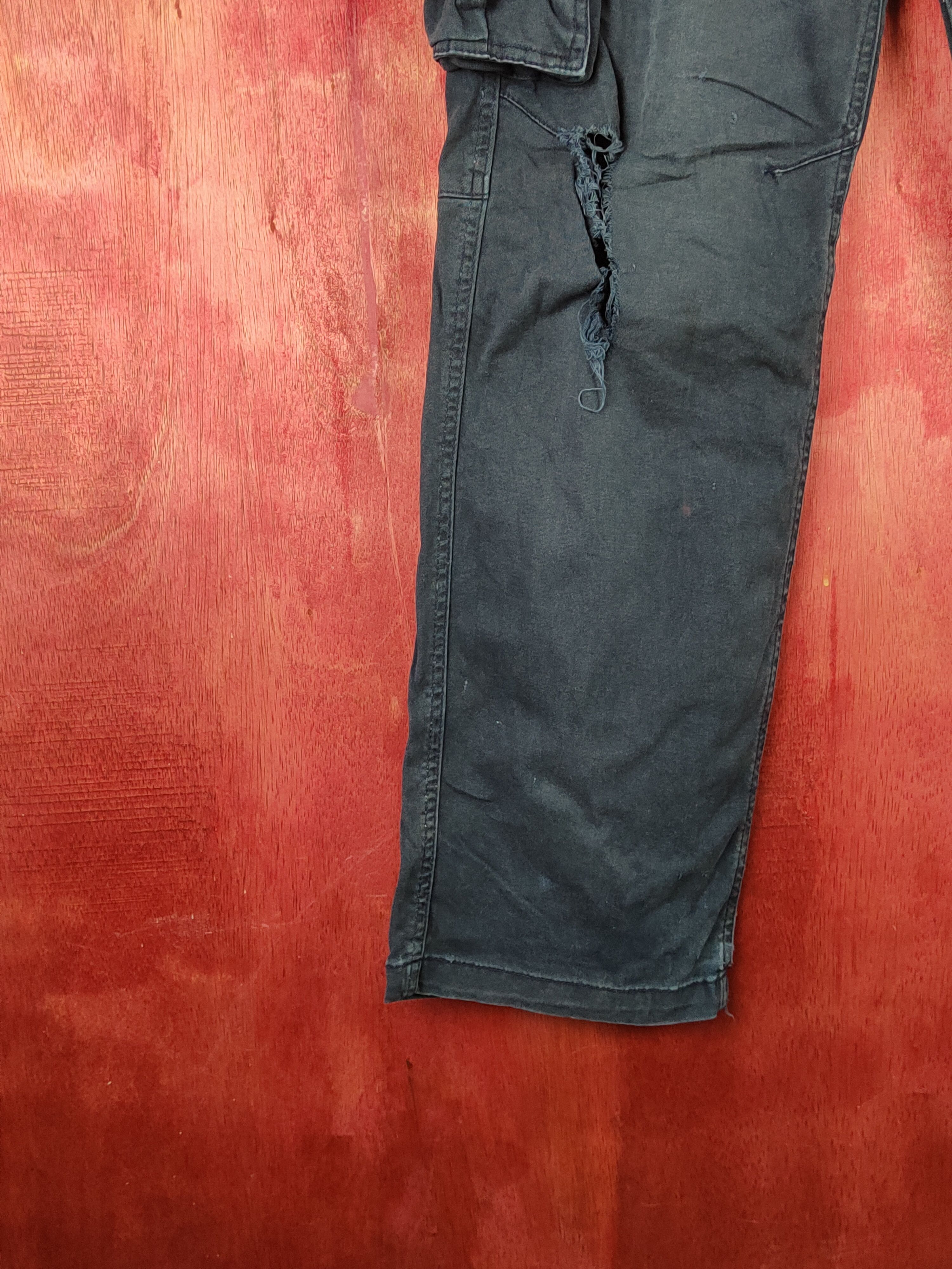Japanese Brand Geride Dark Blue Multipocket Tactical Cargo Pants #S2152 Size US 34 / EU 50 - 5 Thumbnail