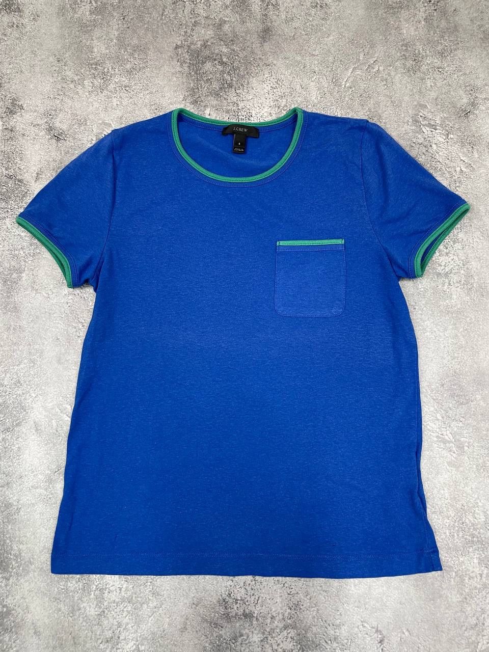 J.Crew J.Crew Women T-Shirt Blue Pocket Top Contrast Trim Size S / US 4 / IT 40 - 1 Thumbnail