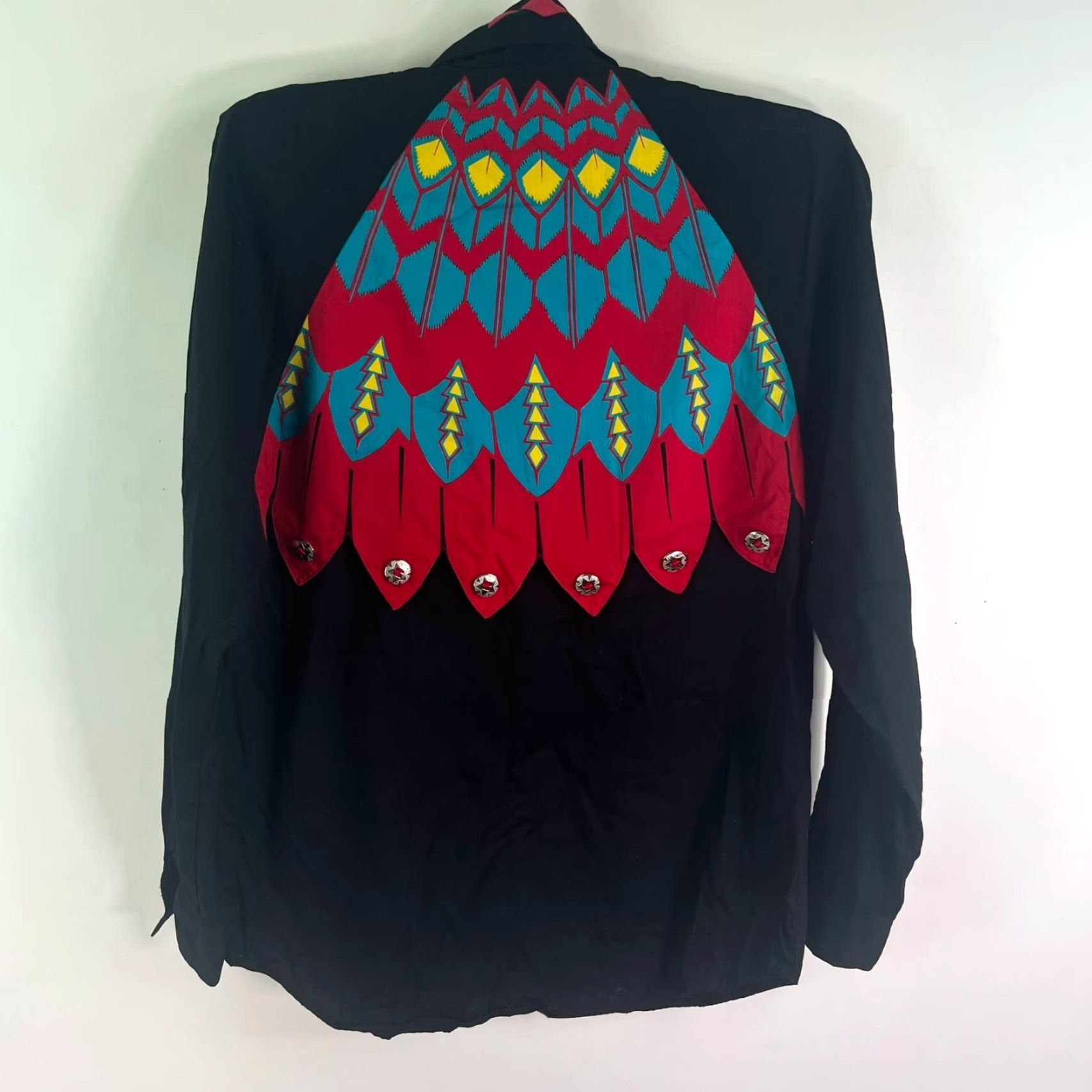 Wrangler VINTAGE Wrangler Western Shirt Womens M Black Embroidered Geometric Cowgirl 90sâ2000s Size M / US 6-8 / IT 42-44 - 5 Thumbnail