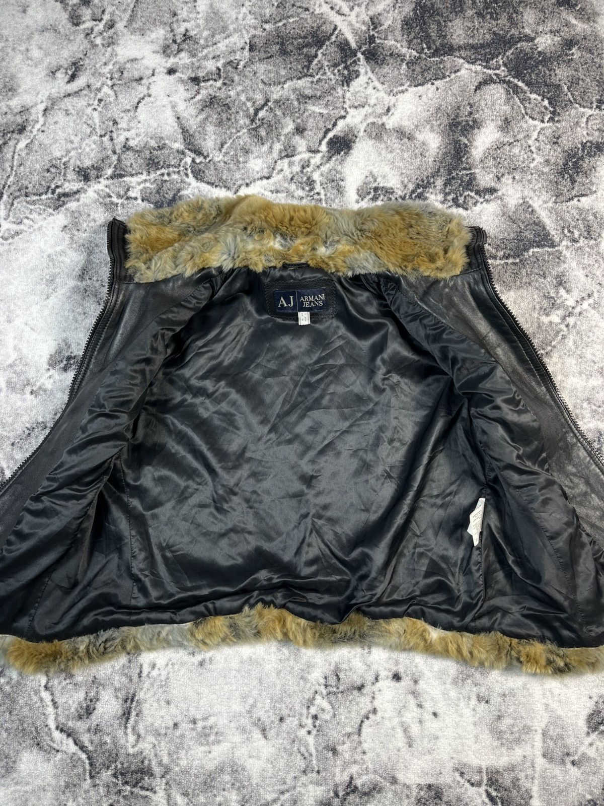 Armani Armani Jeans Faux Fur Vest – Brown Multi – Zip Up – AJ Logo Size M / US 6-8 / IT 42-44 - 9 Thumbnail