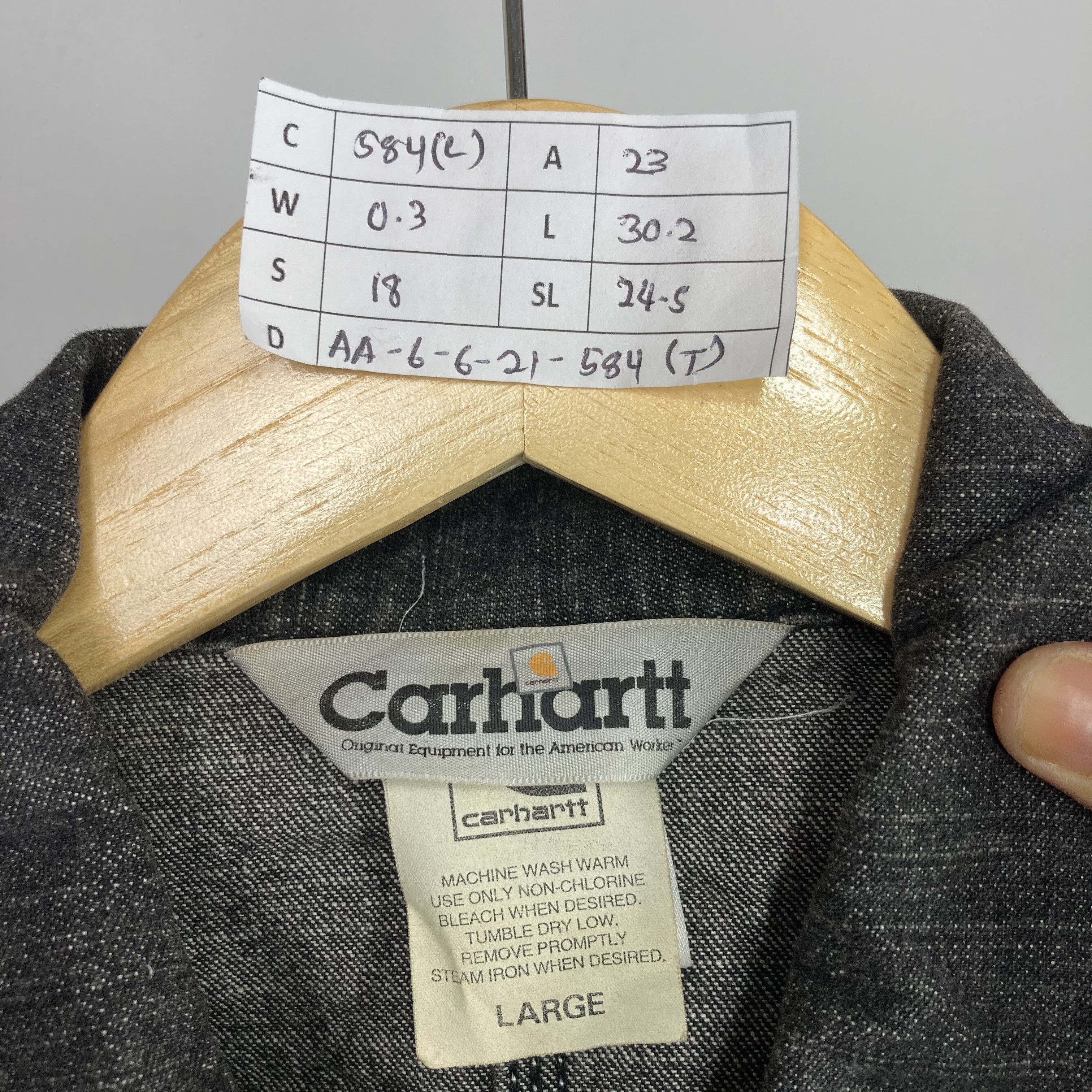 Carhartt Vintage CARHART Black Denim Chore Jacket Button Up Size US L / EU 52-54 / 3 - 7 Thumbnail