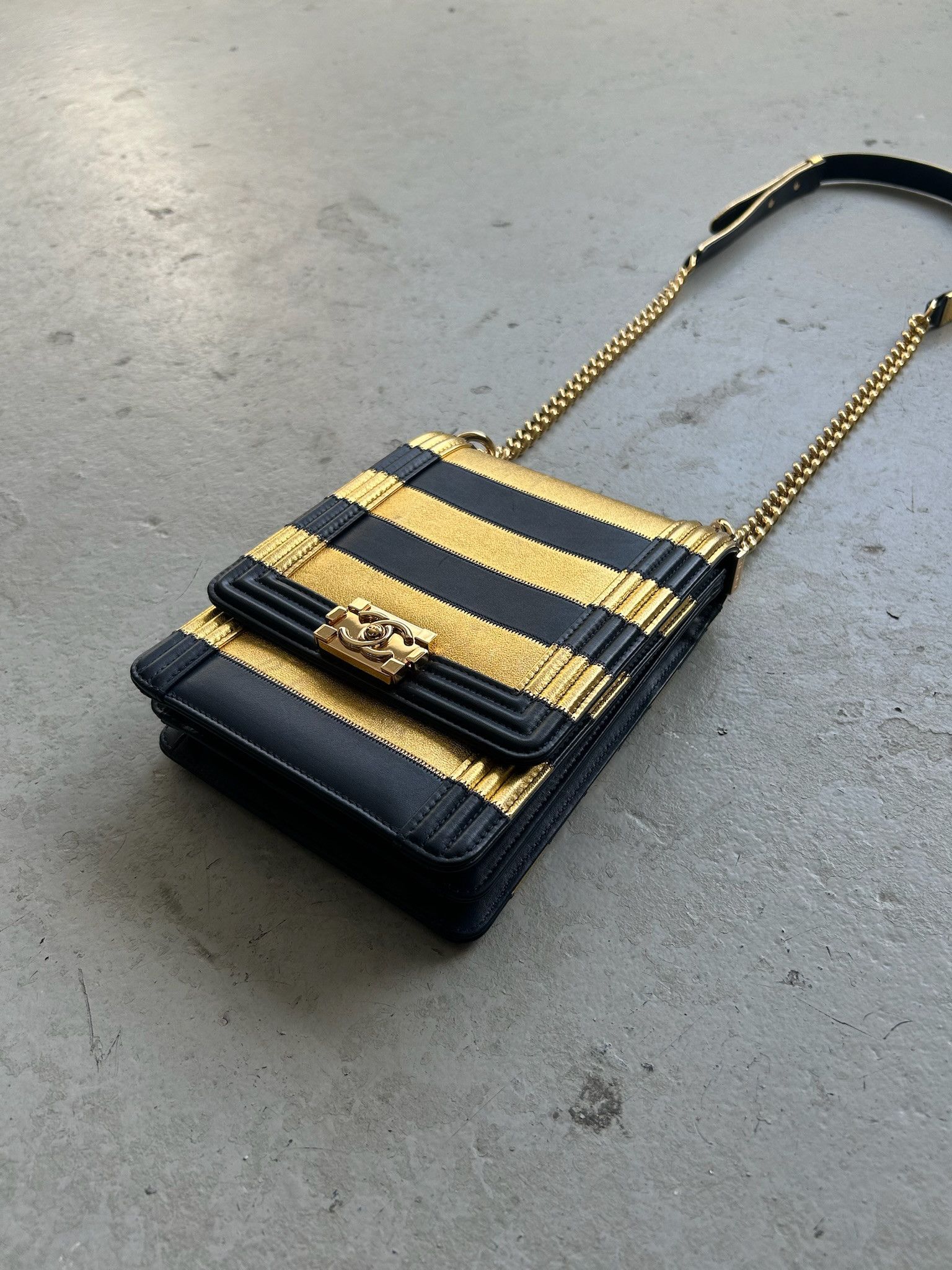 Chanel Chanel Metallic Lambskin Striped North South Cross Body Bag Size ONE SIZE - 2 Thumbnail