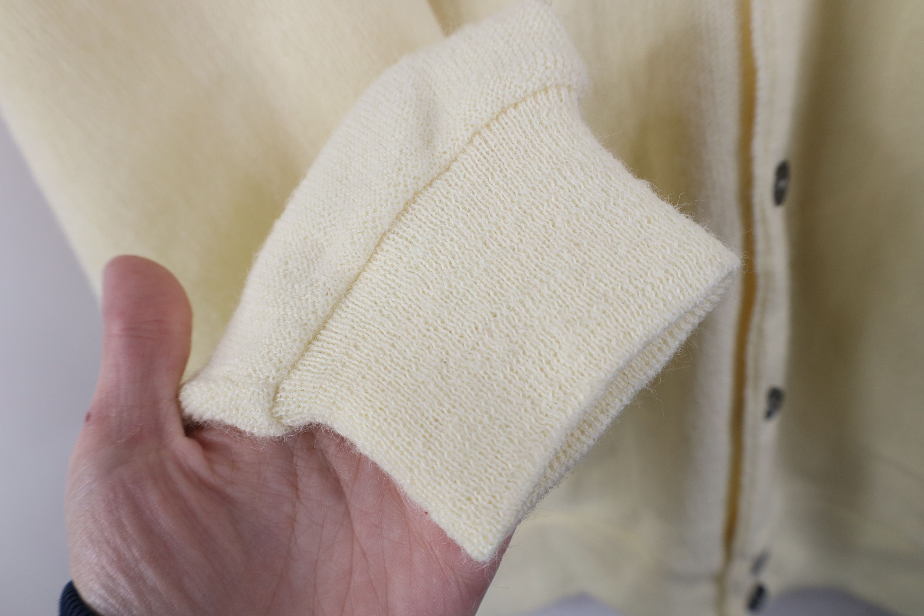 Vintage Vintage 70s Streetwear Knit Cardigan Sweater Pale Yellow USA Size US L / EU 52-54 / 3 - 6 Thumbnail