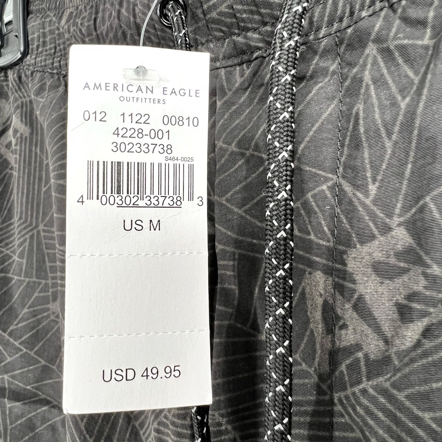 American Eagle Outfitters AMERICAN EAGLE OUTFITTERS AE NYLON JOGGER PANTS Men Medium Tapered Black & Gray Drawstring Activewear Pants Size US 31 - 2 Thumbnail