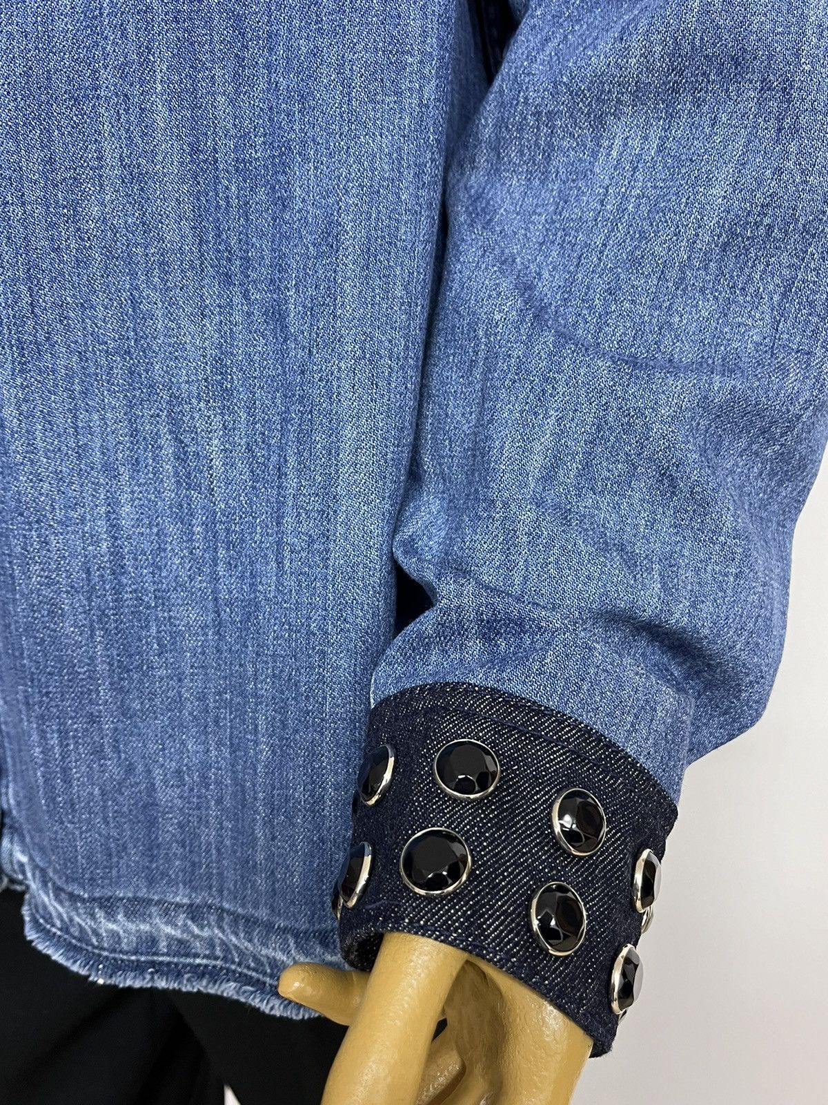 Sonia Rykiel Sonia Rykiel Rare SS16 Denim Jacket Rhinestone Oversized XL Size XL / US 12-14 / IT 48-50 - 5 Thumbnail