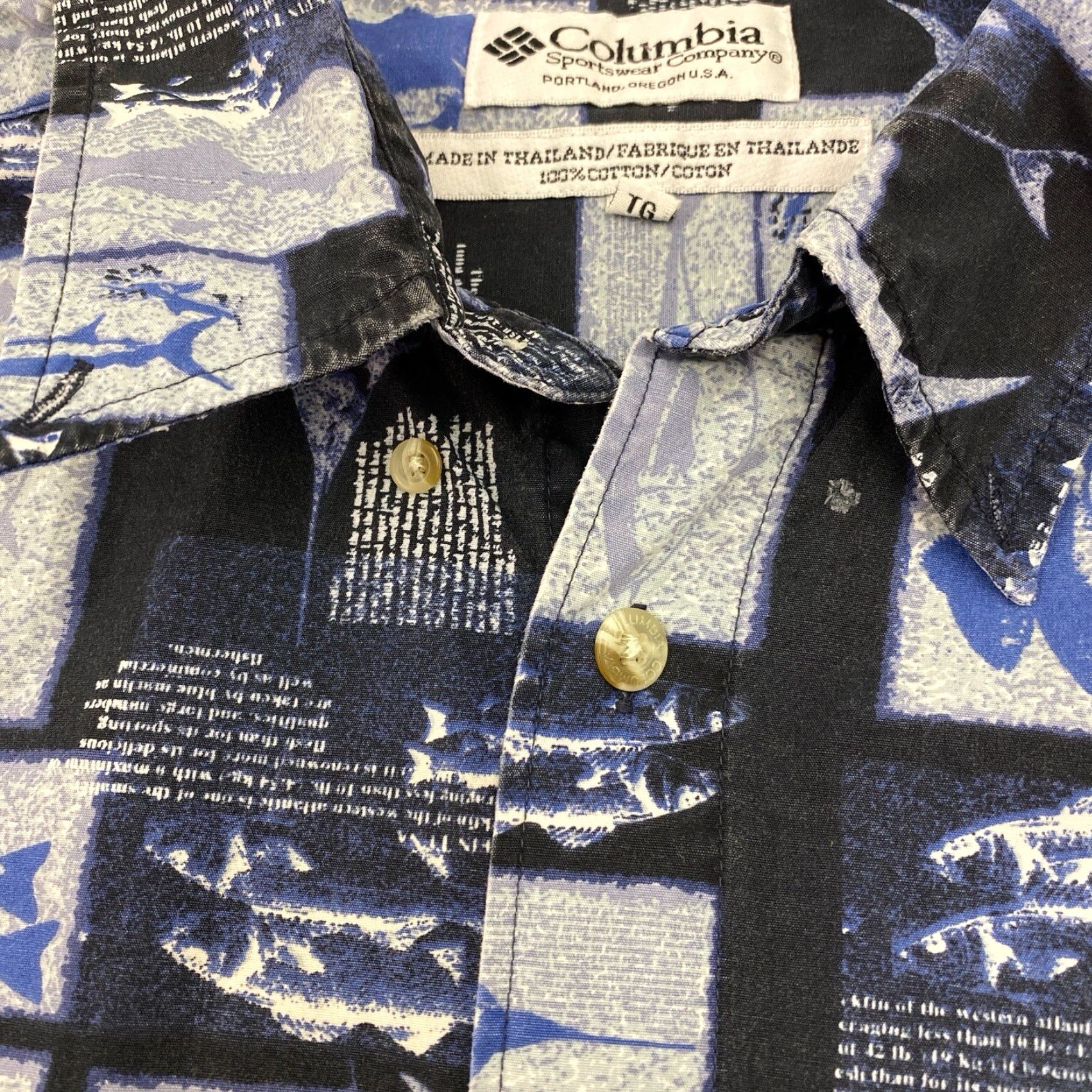 Vintage VINTAGE Columbia Fish Fishing Short Sleeve Button Up Shirt Men's XL All Over Print Size US XL / EU 56 / 4 - 3 Thumbnail