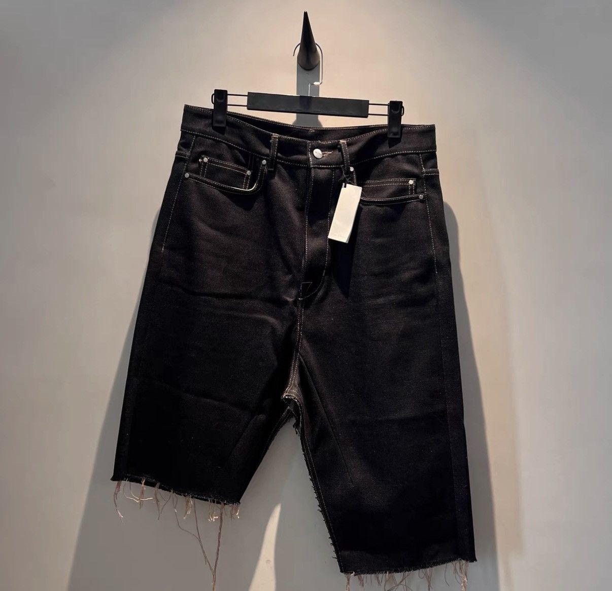 Rick Owens Rick Owens Mainline Men's Denim Fringed Hem Skirt Size US 31 - 1 Thumbnail
