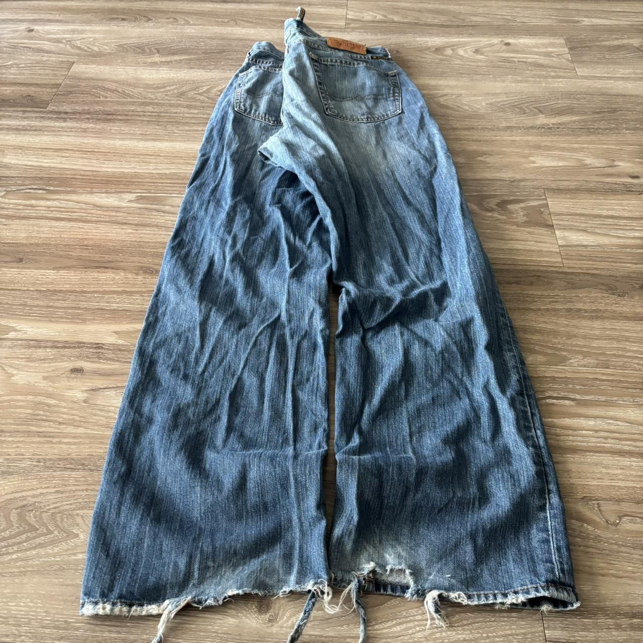 Japanese Brand Crazy Vintage Y2K/2000s Baggy Dark Wash Grunge Distressed Skater Denim Jeans! Size US 34 / EU 50 - 4 Thumbnail