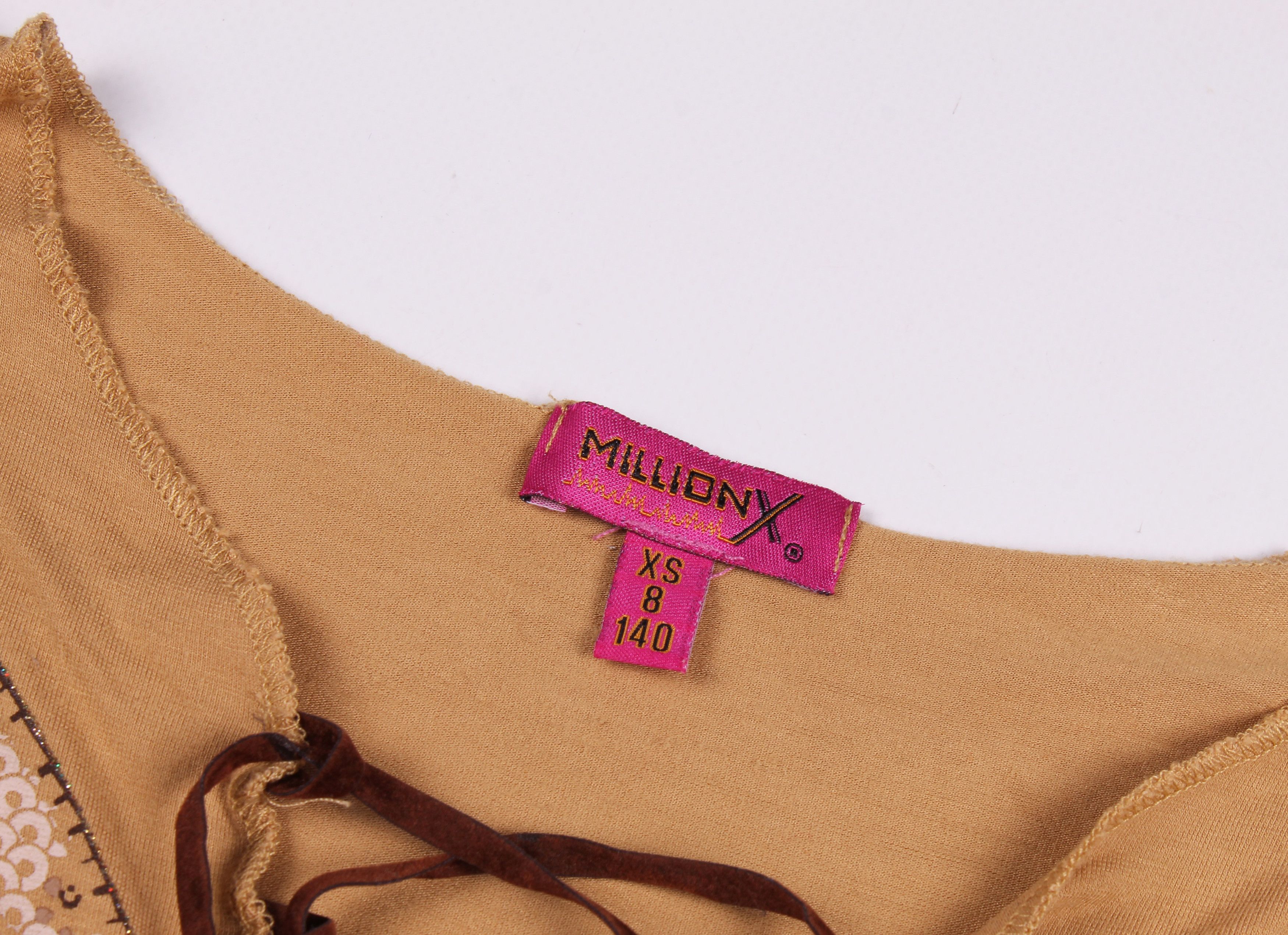 Vintage Vintage Y2K Tan Long Sleeve Top Size XS / US 0-2 / IT 36-38 - 3 Thumbnail