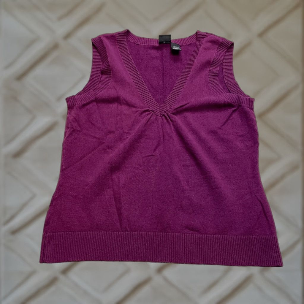 Mossimo VINTAGE Mossimo Sweater Vest Womens XL Sleeveless Purple V Shirt? Size XL / US 12-14 / IT 48-50 - 1 Thumbnail