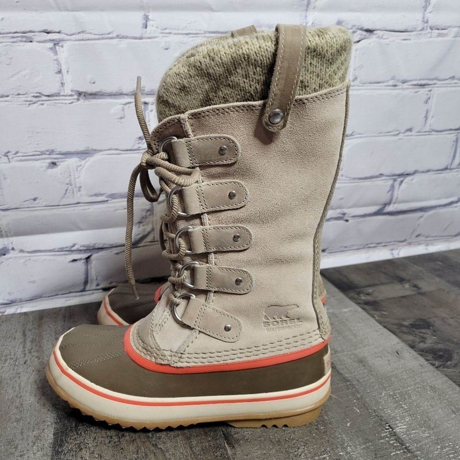 SOREL Sorel Joan of Artic Knit Winter Fossil Boots, size 6 Size US 6 / IT 36 - 1 Thumbnail