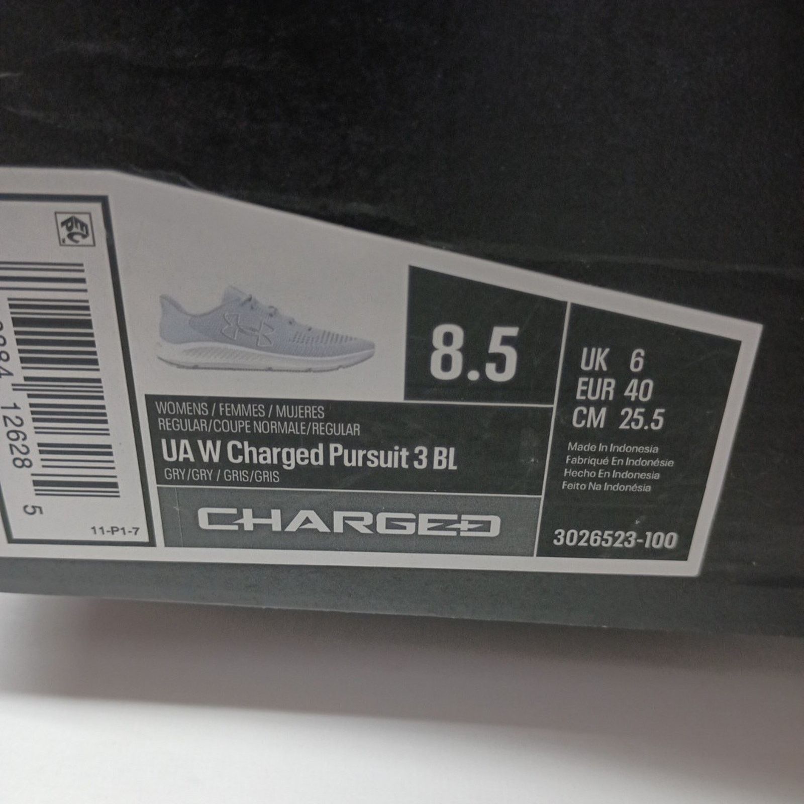 Under Armour Under Armour Charged Pursuit 3 Women Size 8.5 Gray Shoes Size US 8.5 / IT 38.5 - 8 Thumbnail