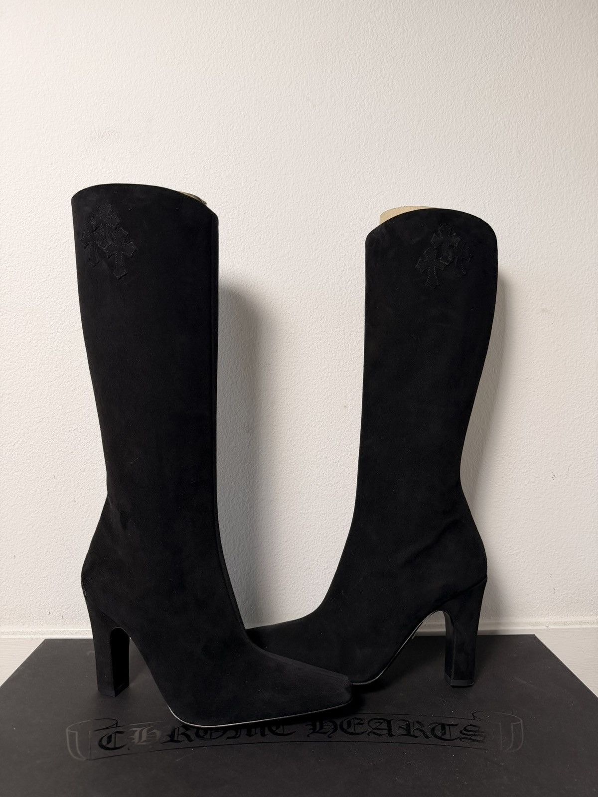 Chrome Hearts Authentic chrome hearts sugar jones boots in black suede Size US 9 / IT 39 - 1 Thumbnail
