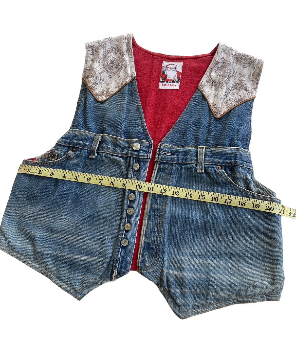 Levi's Vintage Clothing Levis X Louis Papa Reconstruct Custom Denim Vest Size M / US 6-8 / IT 42-44 - 8 Thumbnail