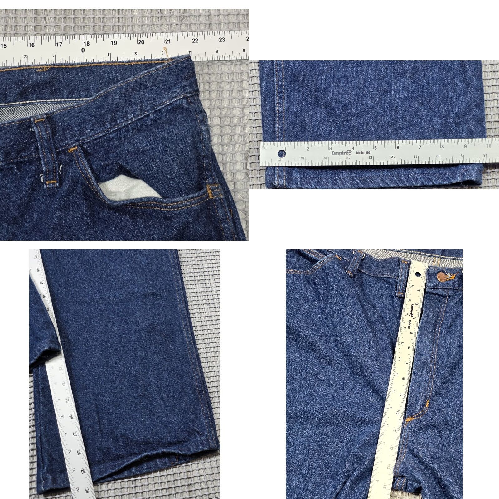 Denime VINTAGE Maverick Jeans Mens 44x30 Denim Blue Dark Wash 80s 90s USA Made Straight 5-Pocket Size US 44 / EU 60 - 9 Thumbnail