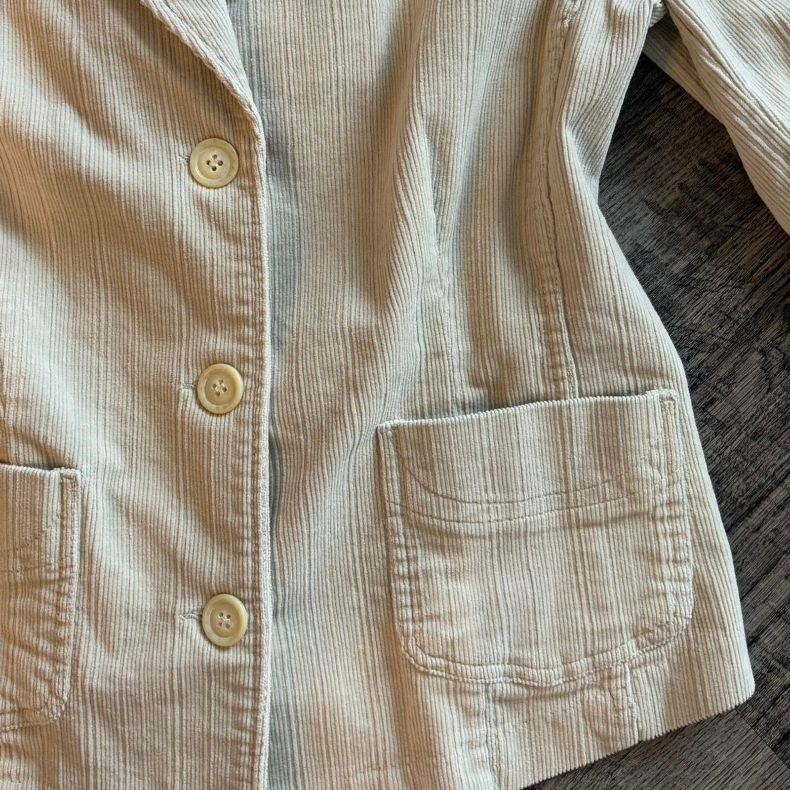 Sonoma Cream corduroy blazer with button up Size S / US 4 / IT 40 - 2 Thumbnail
