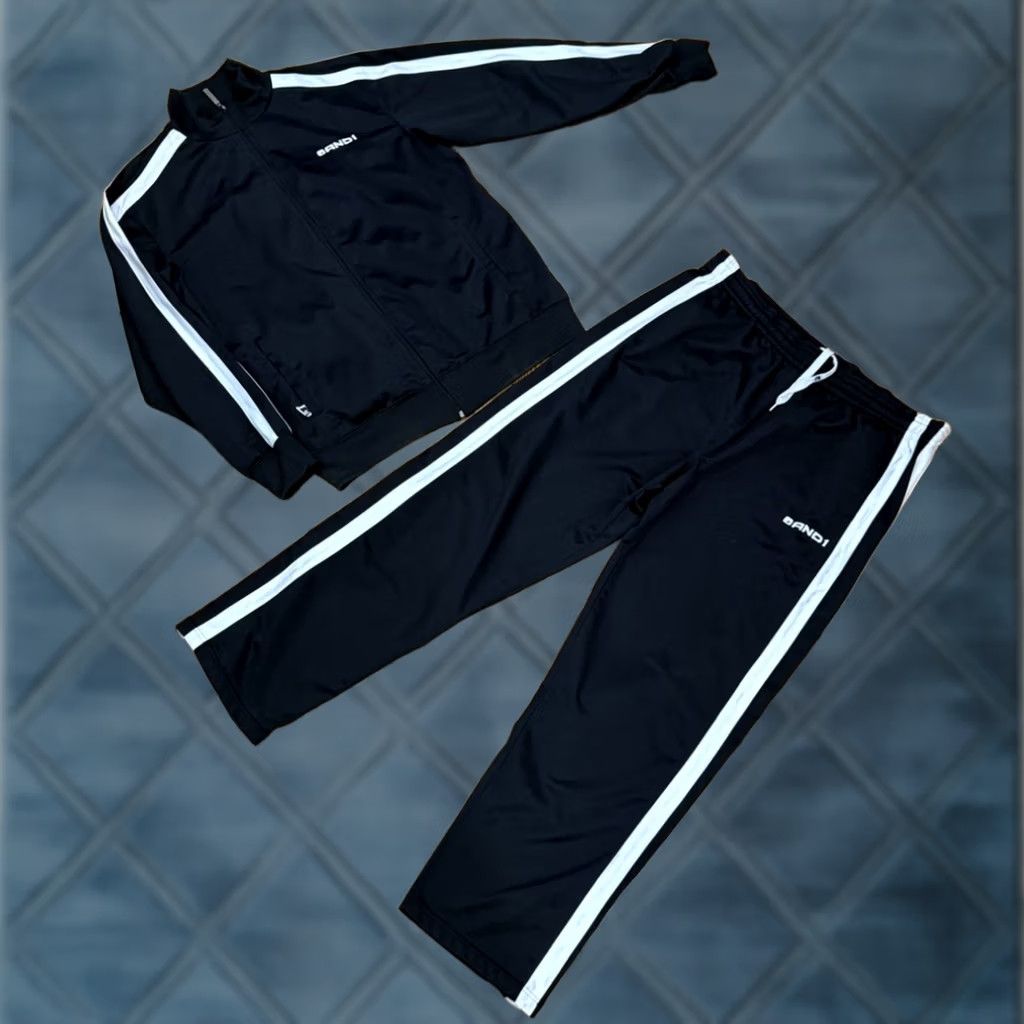 Vintage VINTAGE AND1 Basketball Track Suit Set Mens M Black Pants Jacket Pockets Zipper 2 Piece Size 40R - 1 Thumbnail