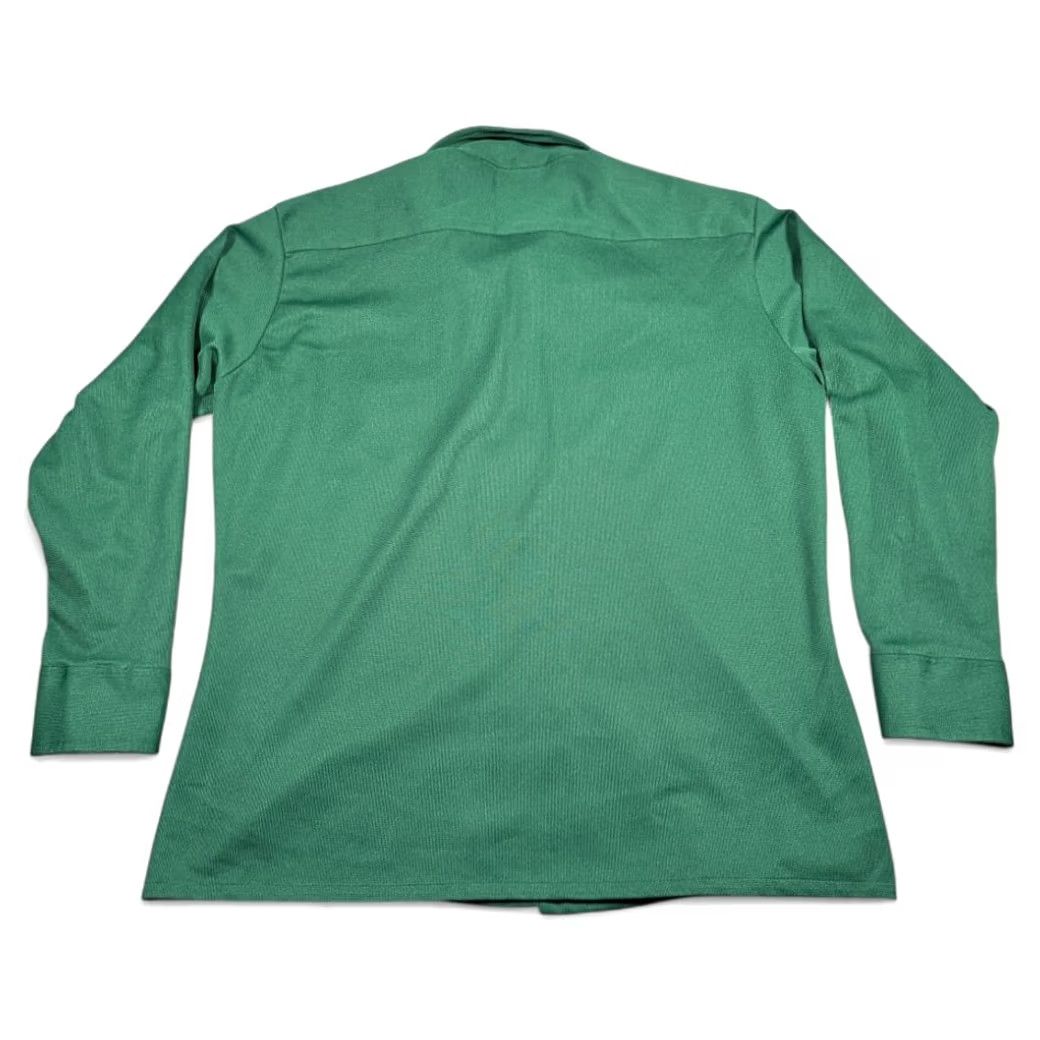 JCPenney VINTAGE Towncraft Shirt Adult LARGE Green JC Penney Disco Textured Knit 70s Shirt Mens XL Green 70s TownCraft Button-Up Embroidered Chest Patch Size US L / EU 52-54 / 3 - 3 Thumbnail