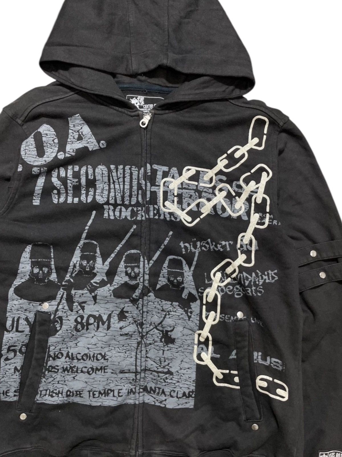 Japanese Brand × Vintage Center Clease Poem Zipp Hoodie Punk style Size US M / EU 48-50 / 2 - 2 Thumbnail
