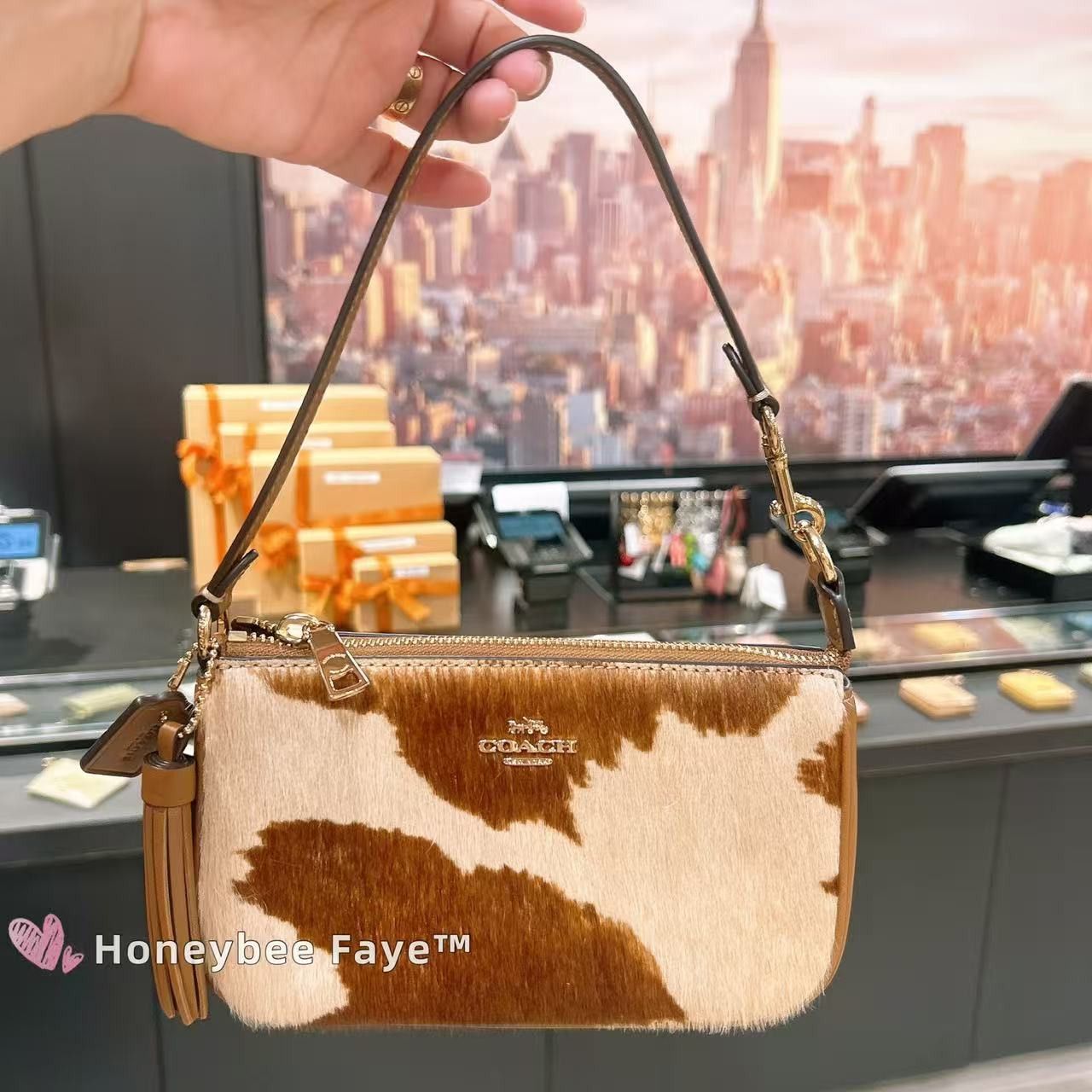 Coach NWT Coach Nolita 19 In Haircalf With Cow Print CDW34 Size ONE SIZE - 3 Thumbnail