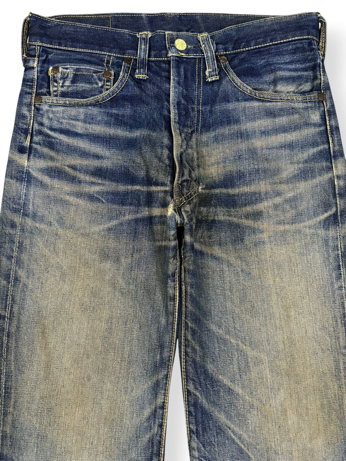 Sugar Cane Vintage 70s Big Stone Mud Wash Thrashed Distress Flare Jeans Size US 29 - 3 Thumbnail