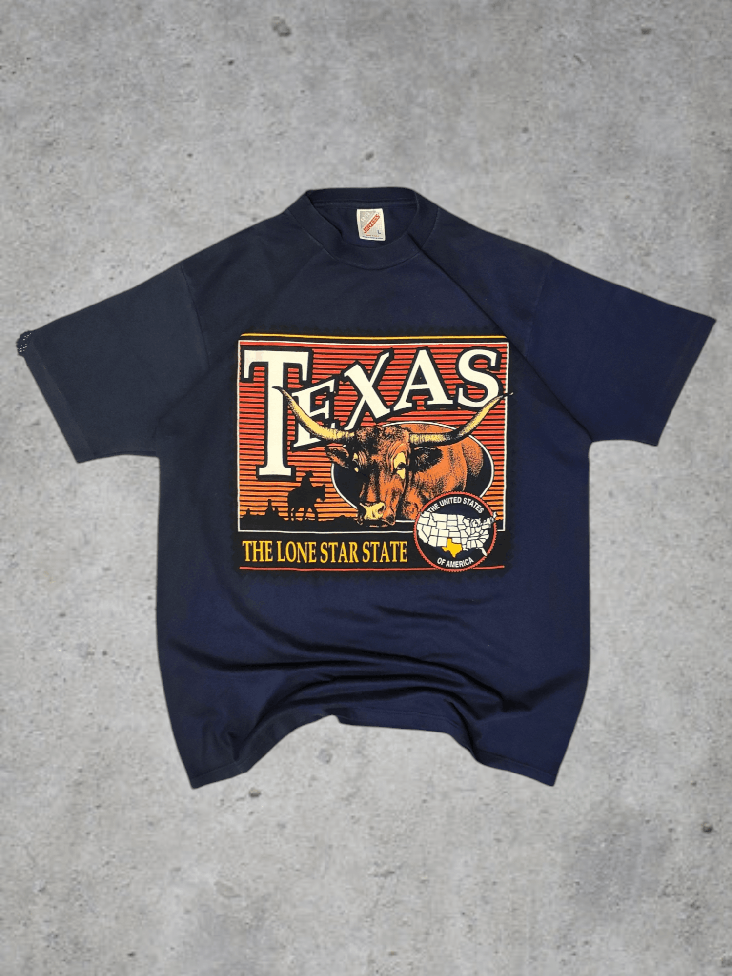 Japanese Brand × Vintage t-shirt tee navy texas made in usa cotton boxy vintage Size US M / EU 48-50 / 2 - 1 Thumbnail