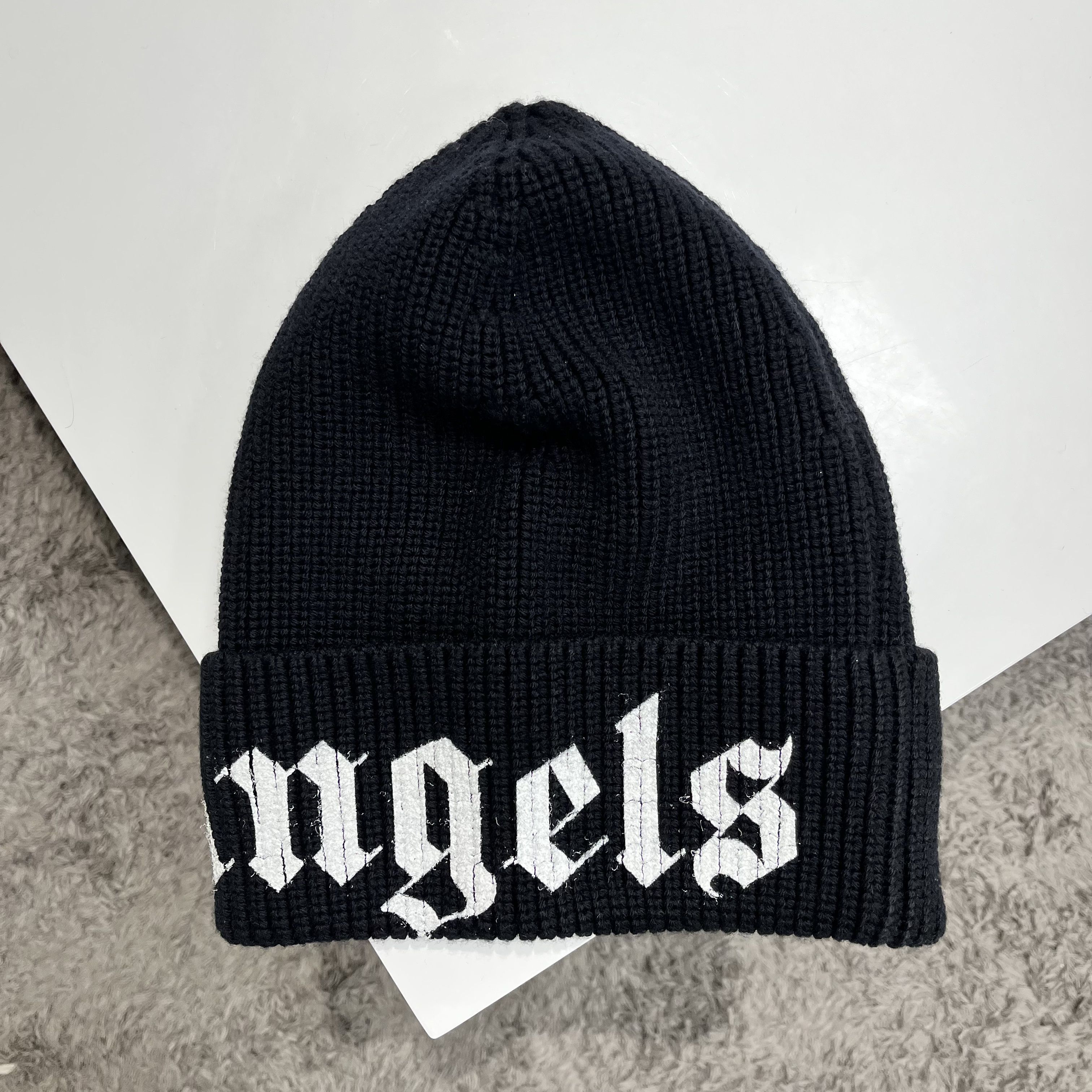 Palm Angels Palm Angels Knitted Beanie Black Size ONE SIZE - 2 Thumbnail