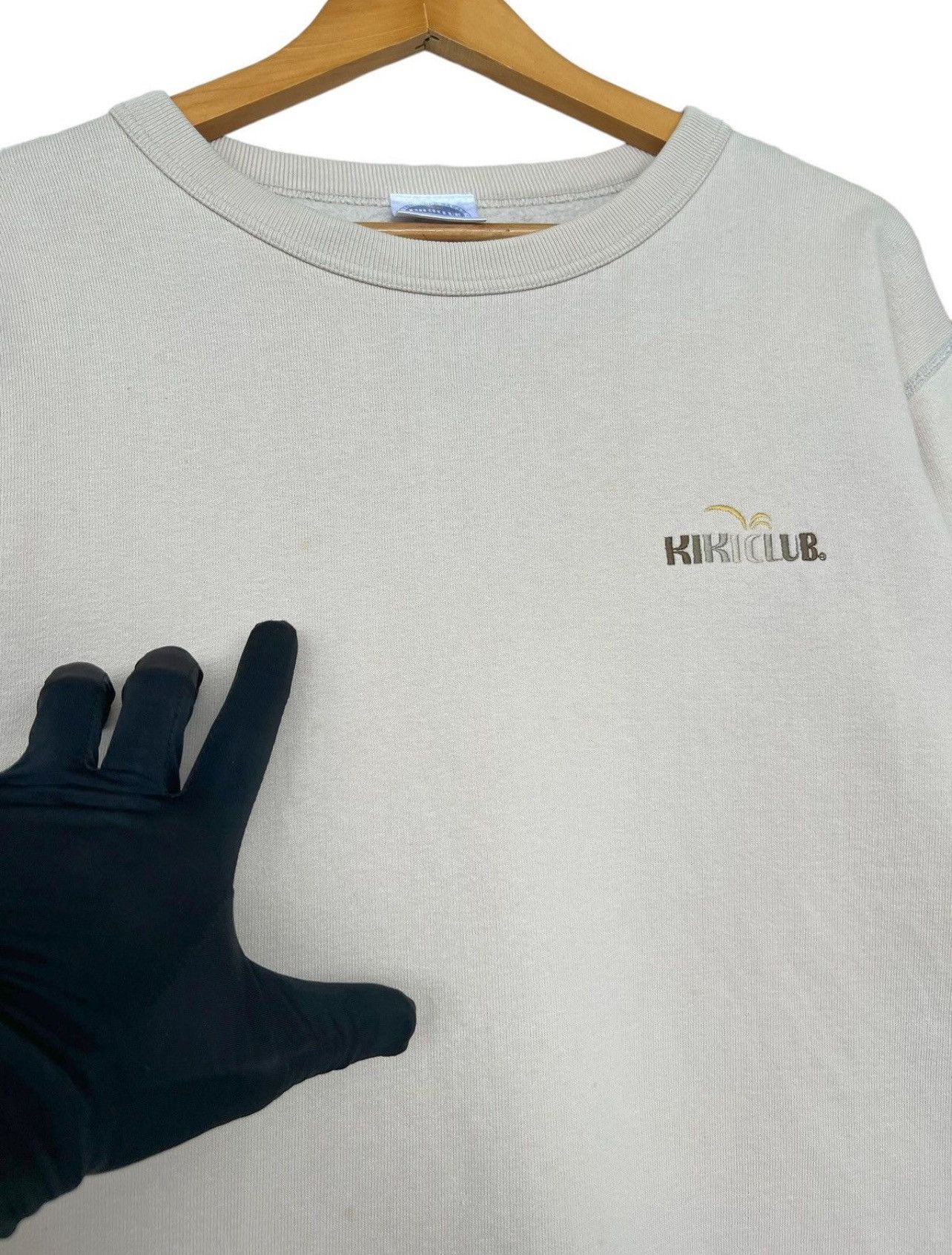 Vintage Vintage 90s Kiki Club Sweatshirt Crewneck Beige Sweatshirt Size L / US 10 / IT 46 - 4 Thumbnail