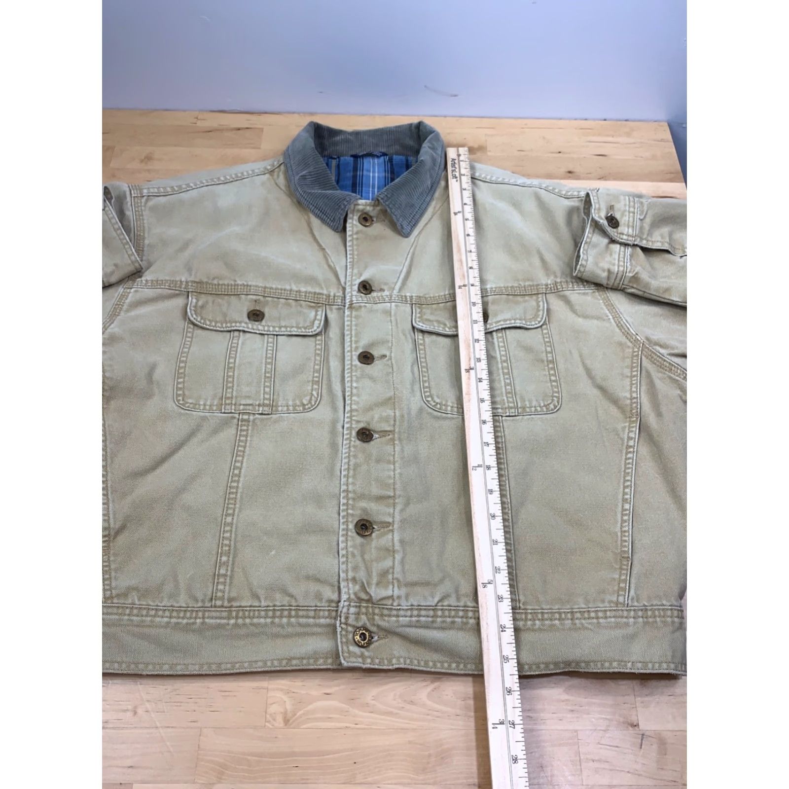Tommy Hilfiger VINTAGE Tommy Hilfiger Jacket Mens XL Lined Button Beige 90s Chore Jacket Beige 90s Mens Jacket Size US XL / EU 56 / 4 - 6 Thumbnail